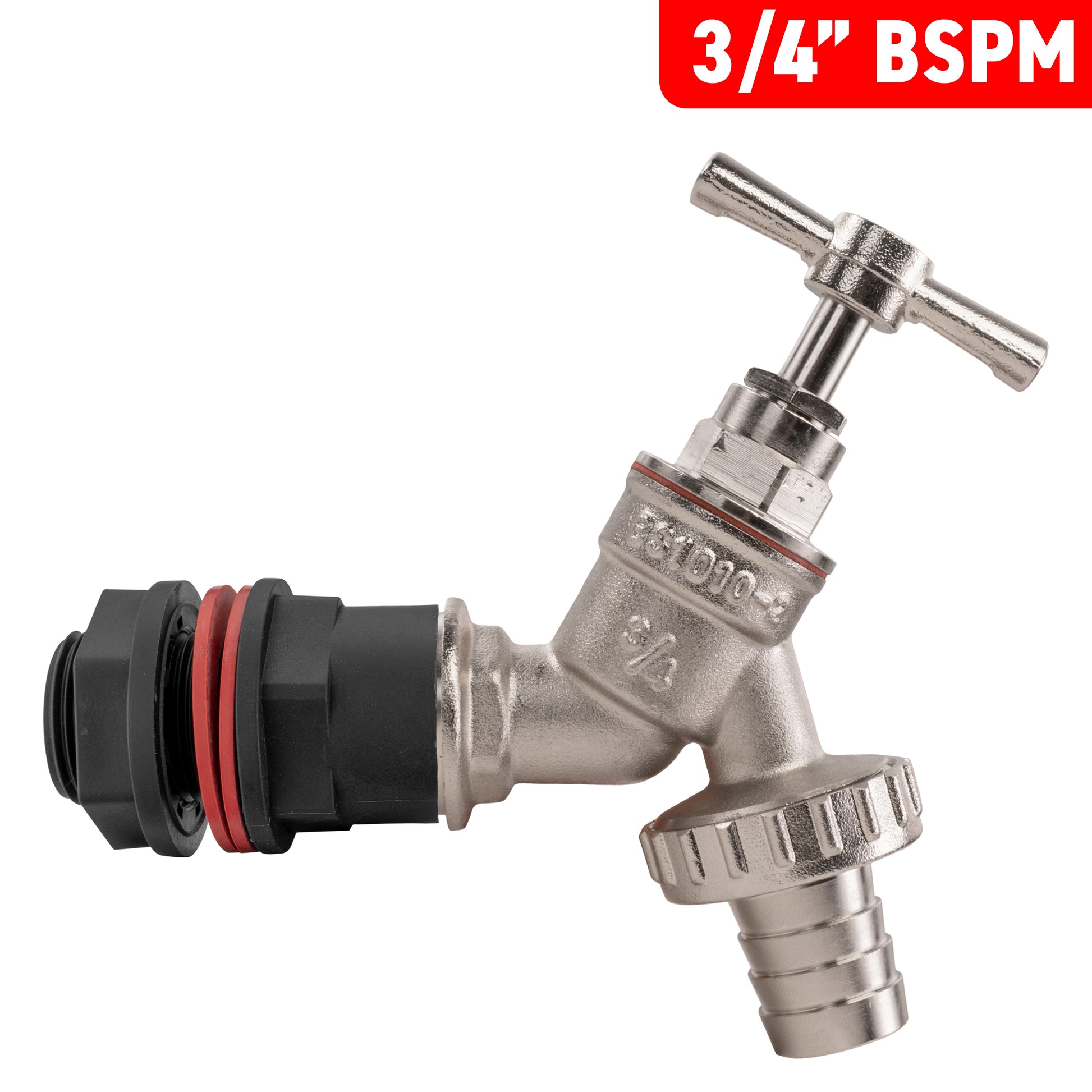 AP Supplies Water Butt Kit 3/4" with Nickel Plated Barbed Tap and Drill Bit