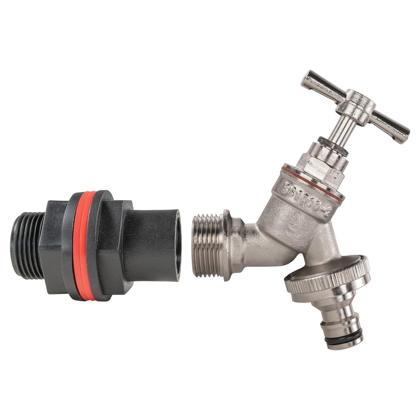AP Supplies Water Butt Kit 3/4" with Nickel Plated Quick Connect Tap and Drill Bit