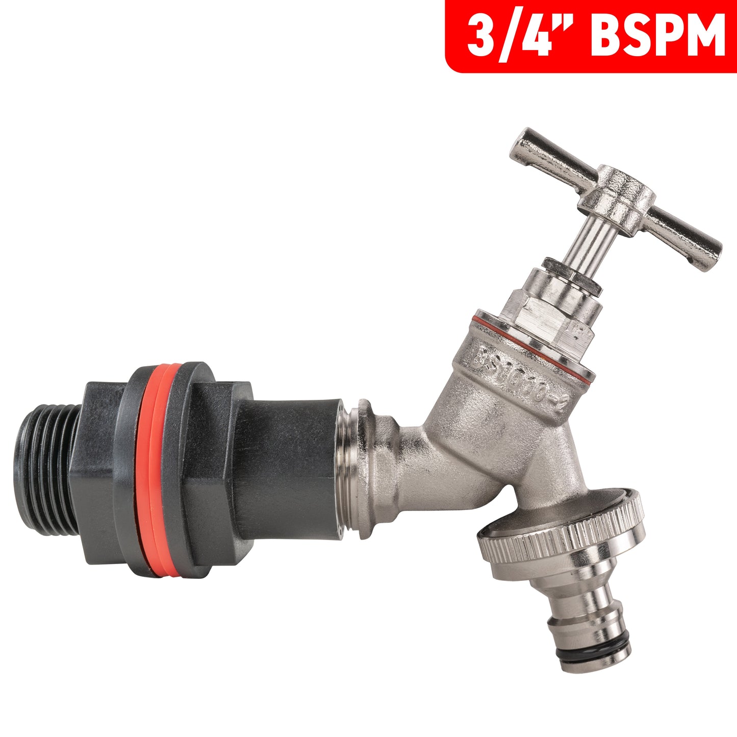 AP Supplies Water Butt Kit 3/4" with Nickel Plated Quick Connect Tap and Drill Bit