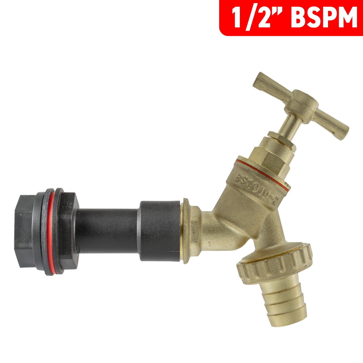 Water Butt Extension Kit 1/2in with Brass Barbed Tap for Drip Irrigation Fitting