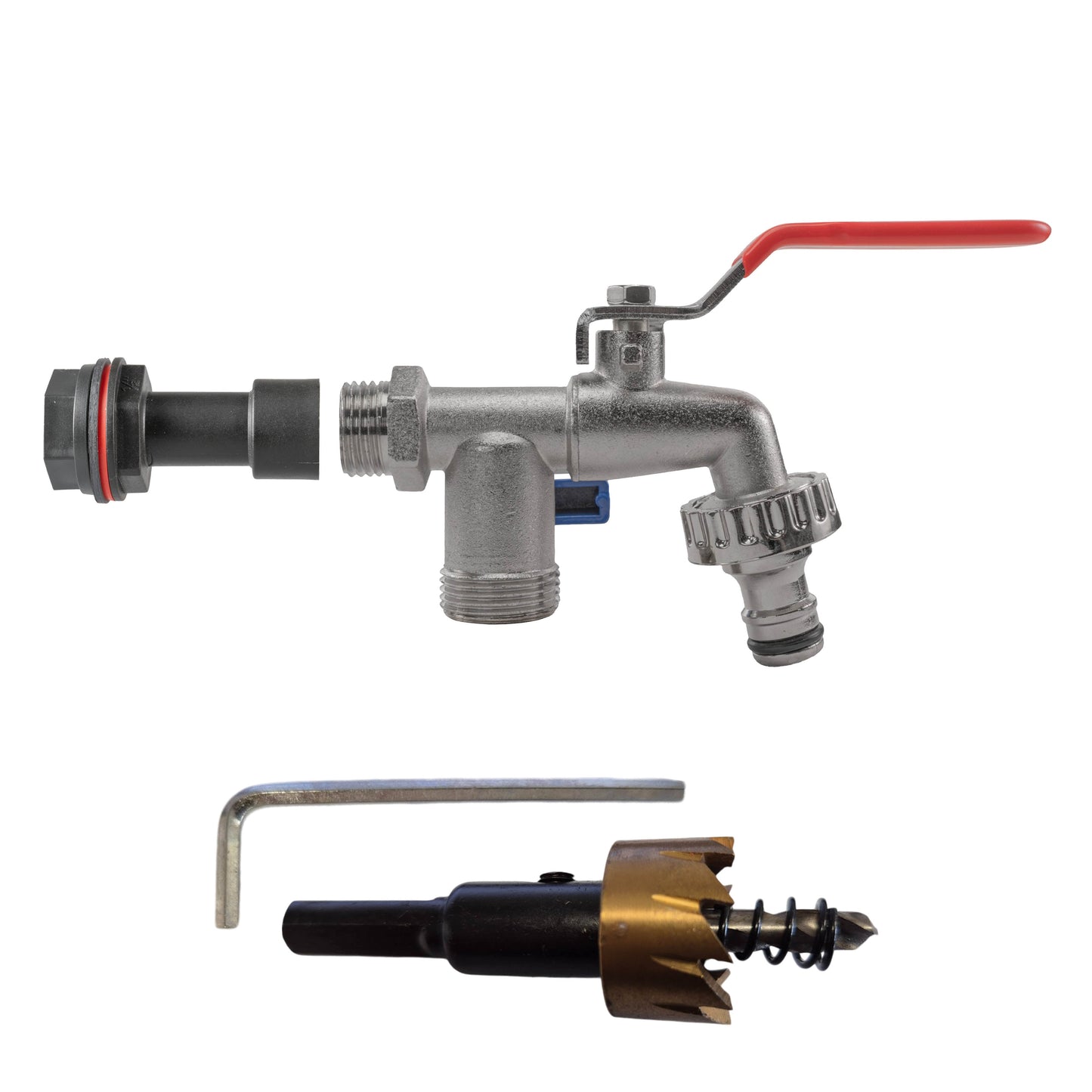 AP Supplies Water Butt Extension Kit 1/2" with Double Tap and Drill Bit
