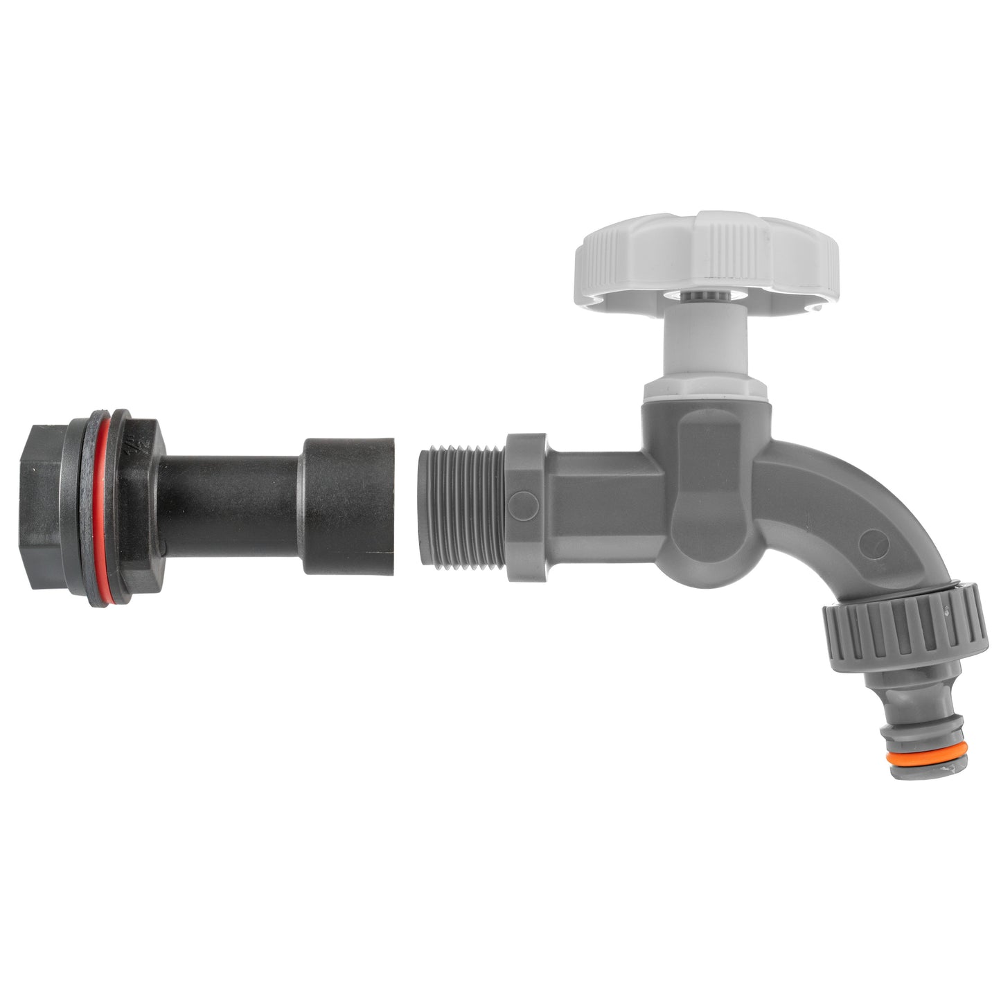 Water Butt Extension Kit 1/2in with Grey Dial Tap Hose Connector Set Tap Adapter