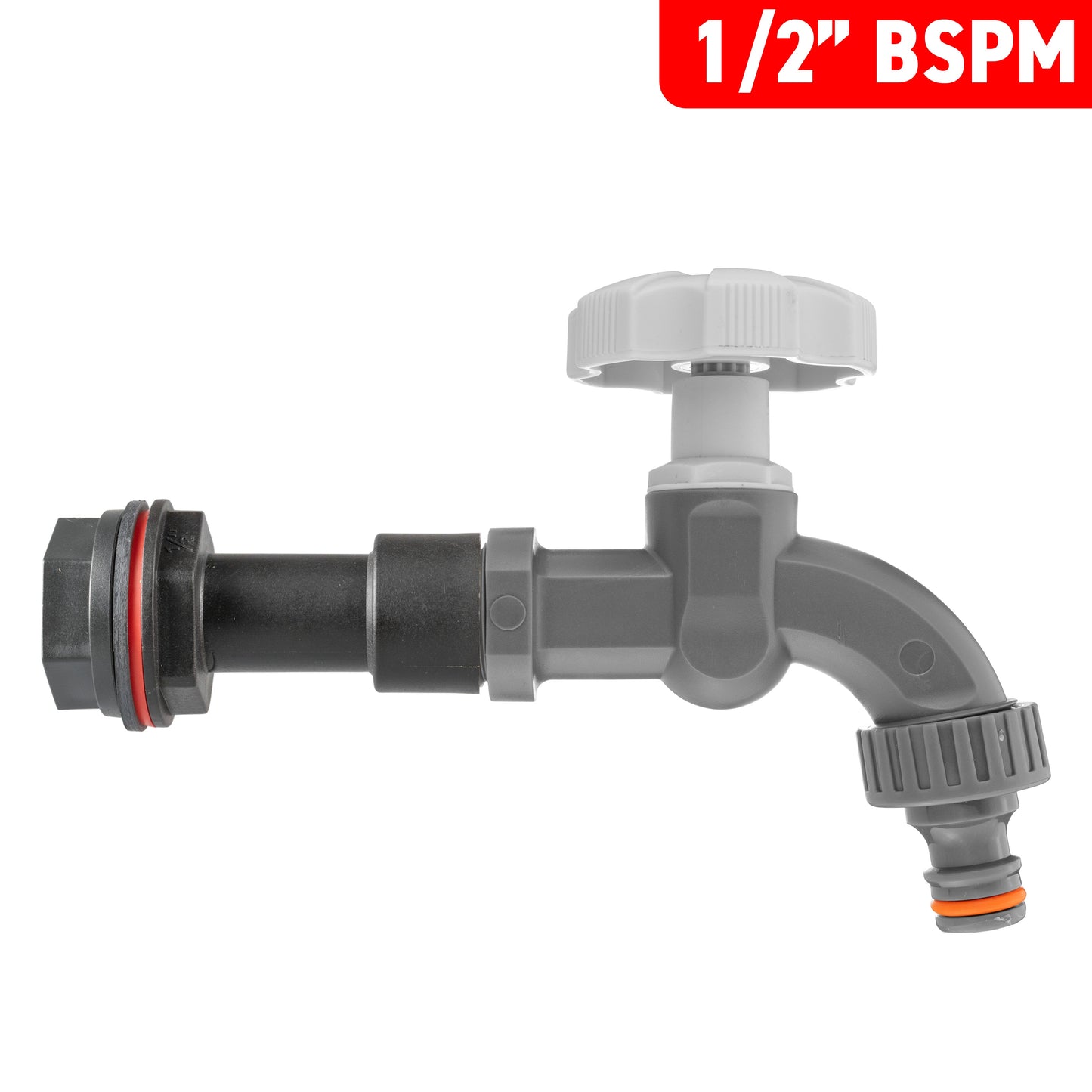 AP Supplies Water Butt Extension Kit 1/2" with Grey Dial Tap and Drill Bit