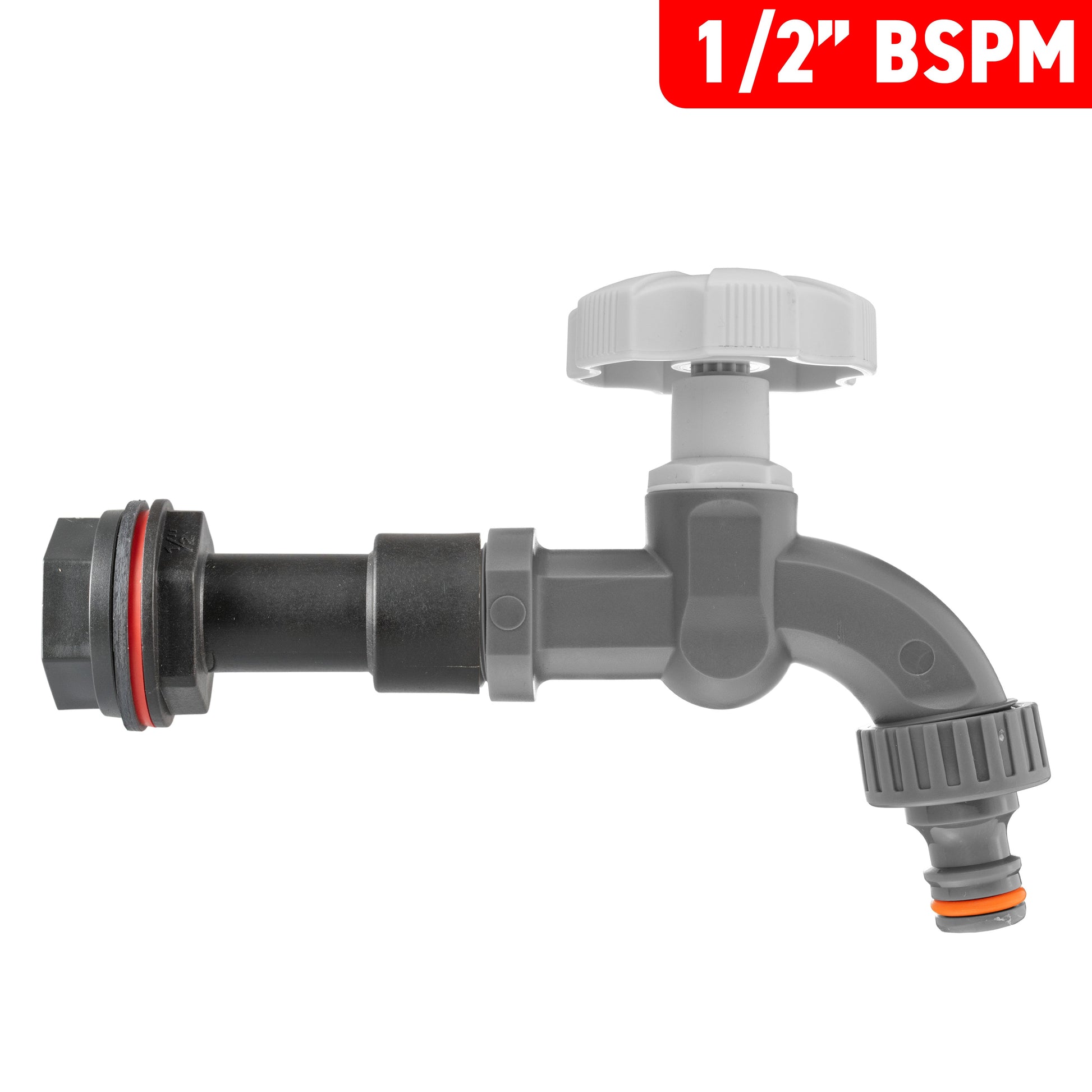 AP Supplies Water Butt Extension Kit 1/2" with Grey Dial Tap and Drill Bit