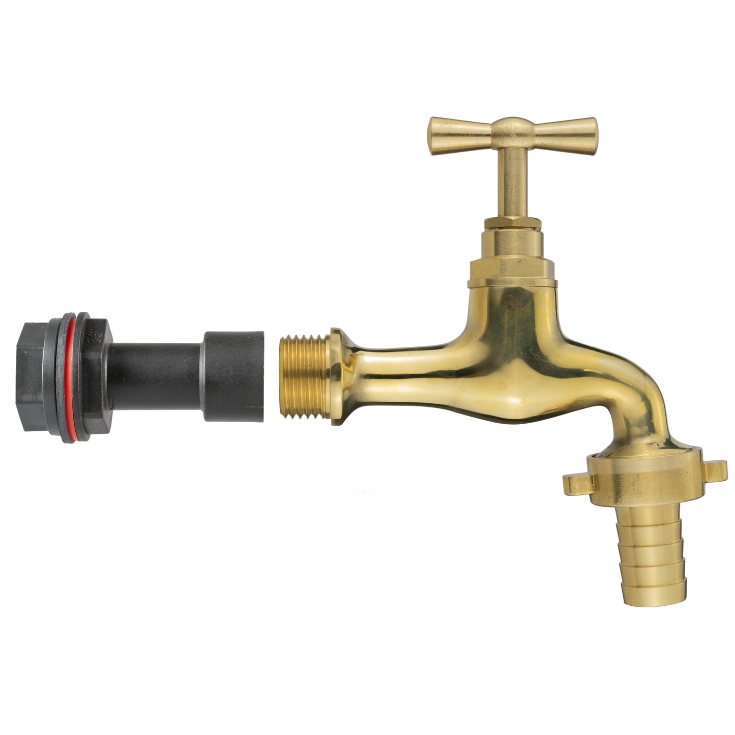 AP Supplies Water Butt Extension Kit 1/2" with 19mm Barbed Polished Brass Tap and Drill Bit