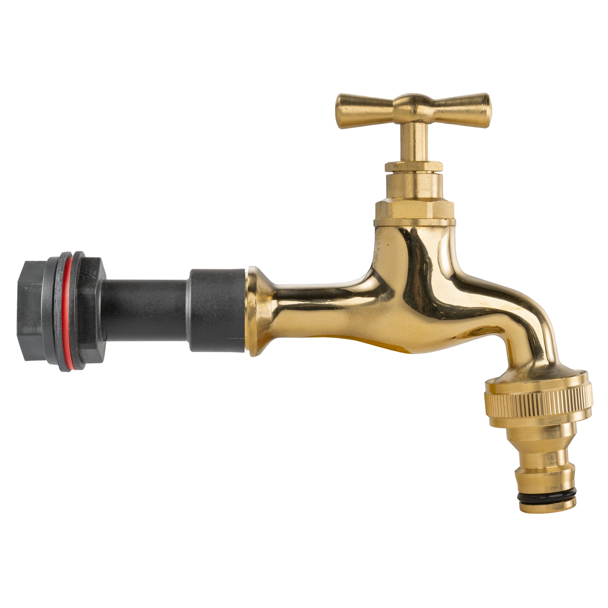 AP Supplies Water Butt Extension Kit 1/2" with Quick Connect Polished Brass Tap and Drill Bit