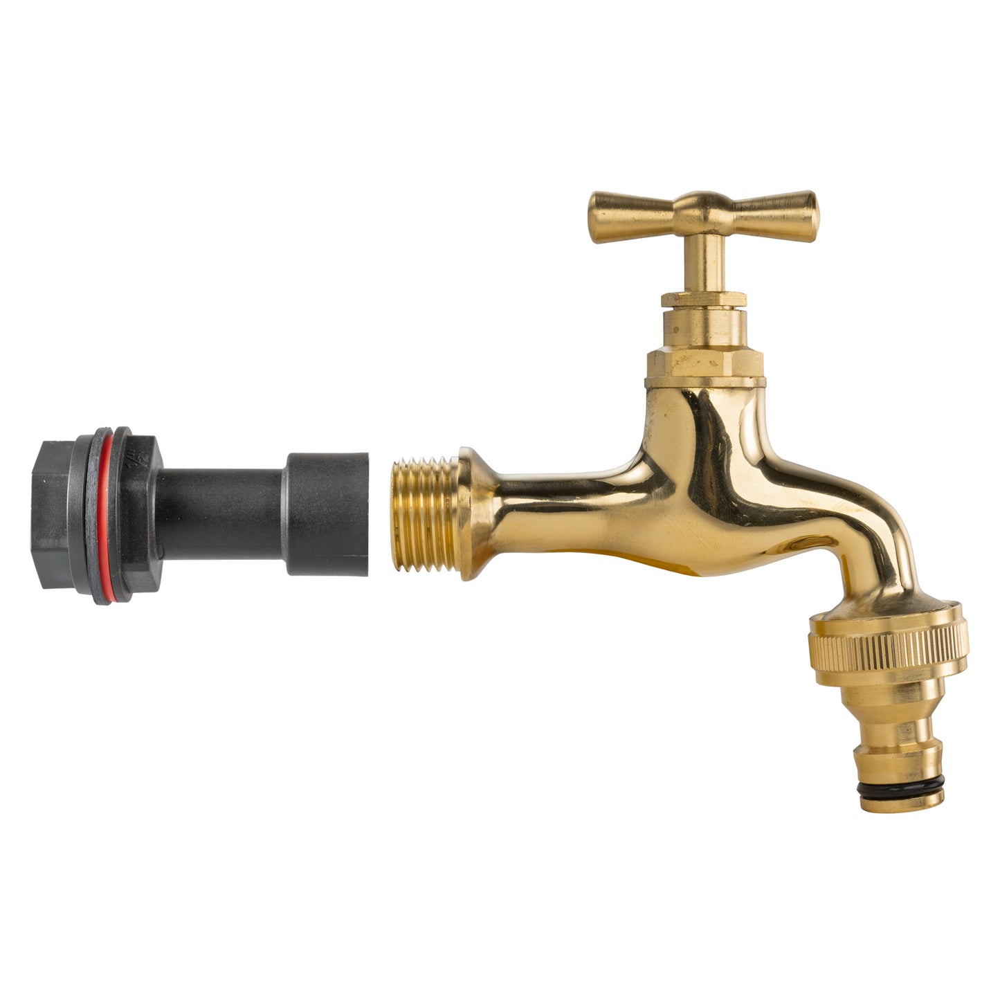 AP Supplies Water Butt Extension Kit 1/2" with Quick Connect Polished Brass Tap and Drill Bit