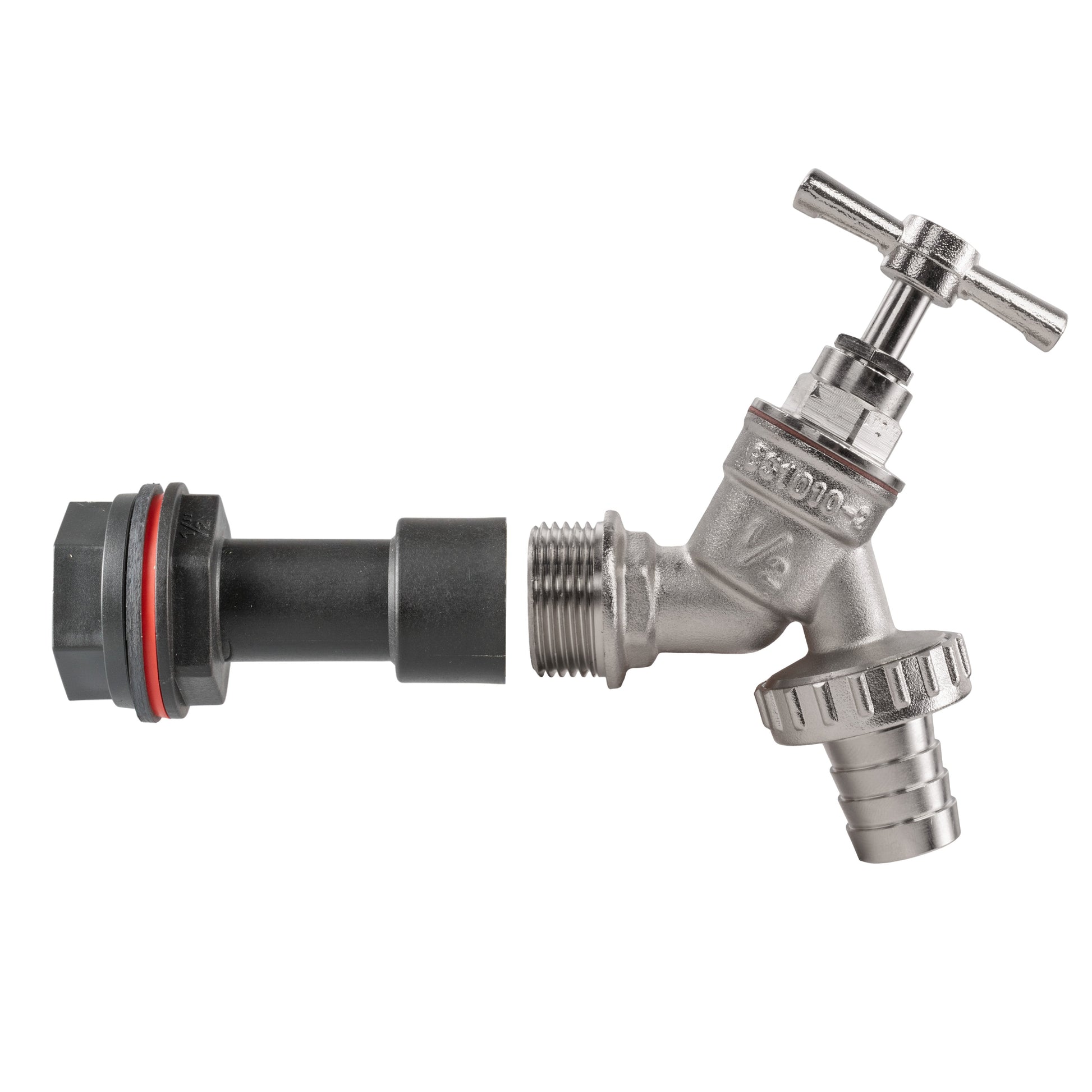 AP Supplies Water Butt Extension Kit 1/2" with Nickel Plated Barbed Tap and Drill Bit