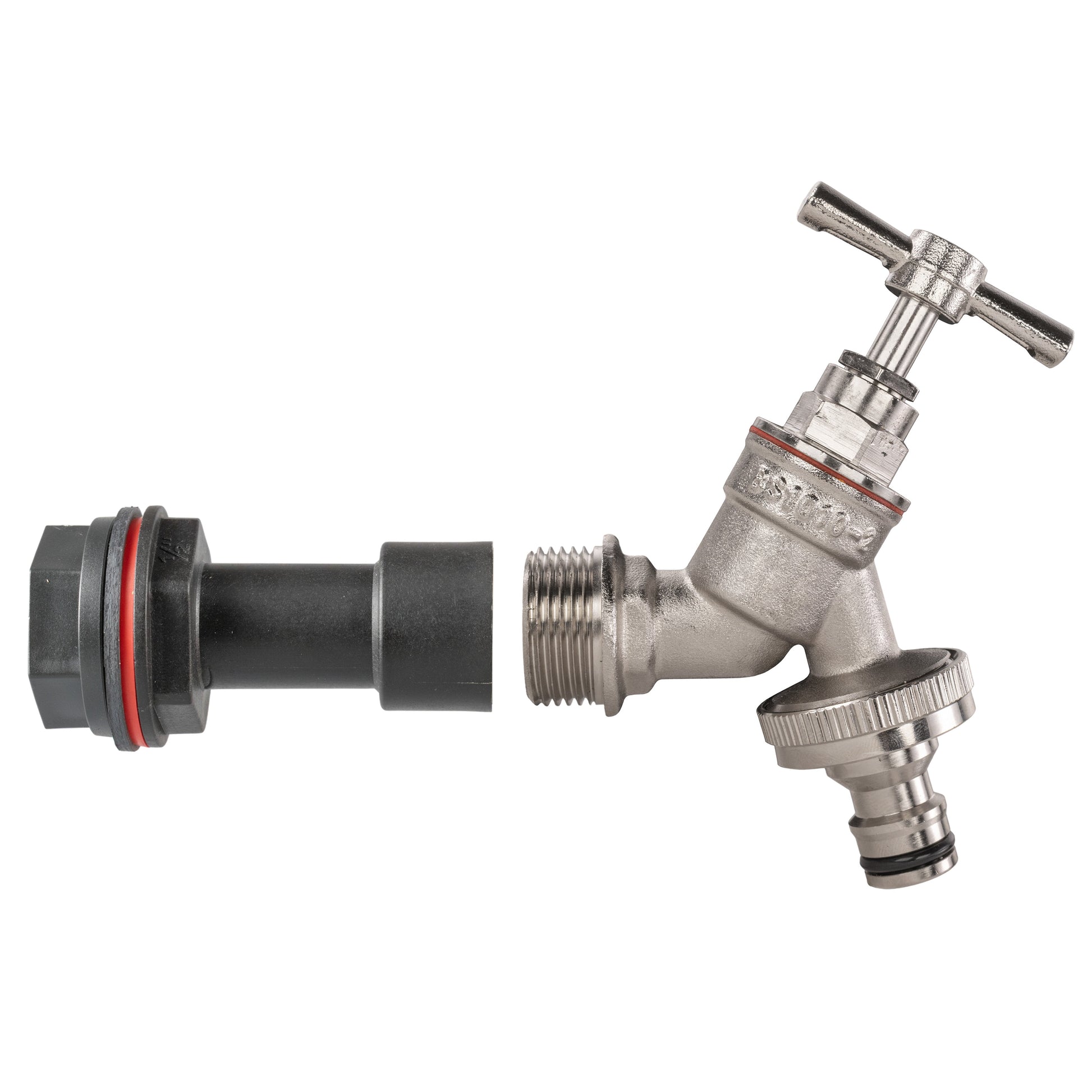 AP Supplies Water Butt Extension Kit 1/2" with Nickel Plated Quick Connect Tap and Drill Bit