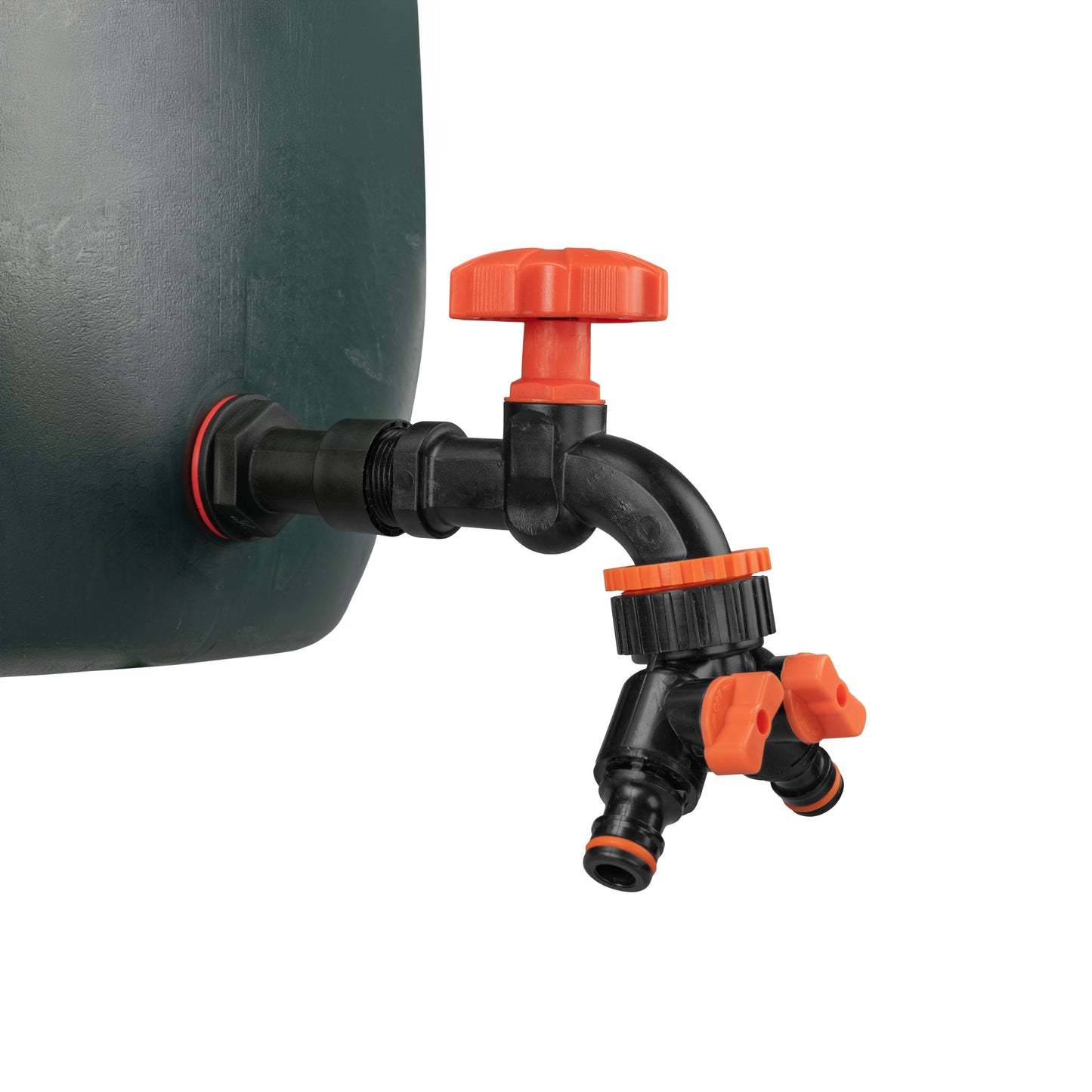 AP Supplies Water Butt Extension Kit 1/2" with Black Dial Tap + Two-Way Splitter and Drill Bit