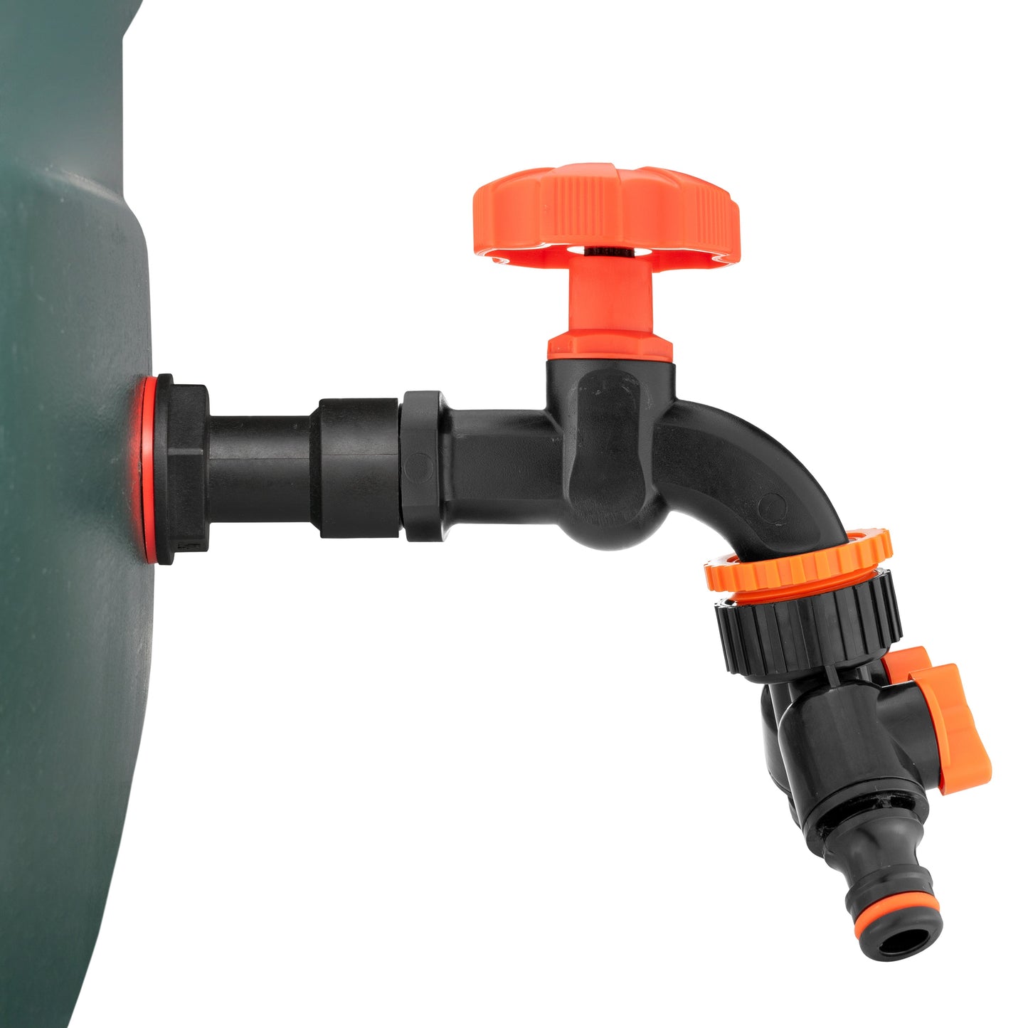 Water Butt Extension Kit 1/2in with Black Dial Tap + Two-Way Splitter