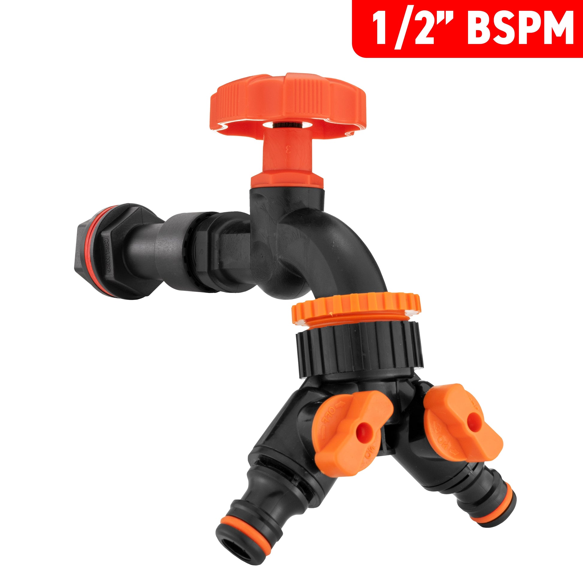 AP Supplies Water Butt Extension Kit 1/2" with Black Dial Tap + Two-Way Splitter and Drill Bit