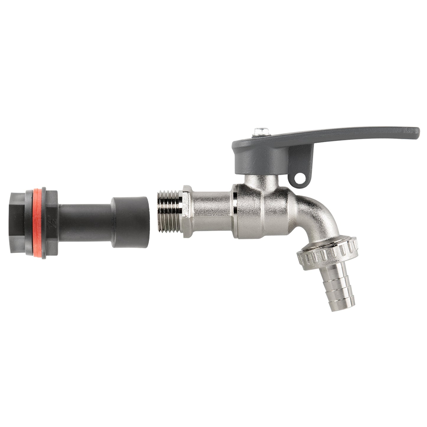 AP Supplies Water Butt Extension Kit 1/2" with Lever Tap Hose Barb and Side Lock and Drill Bit