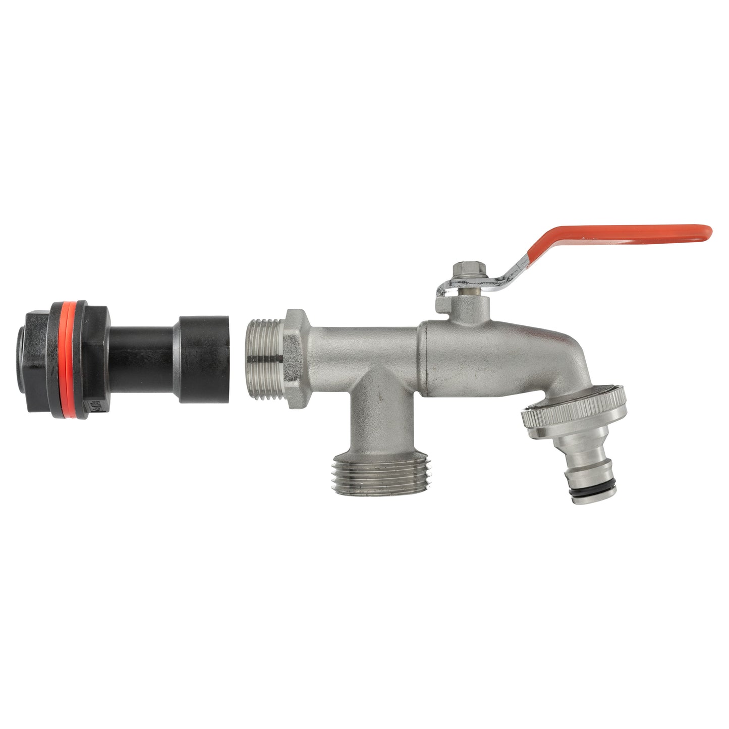 Water Butt Extension Kit 3/4in with Double Tap Hose Pipe Fitting Water Connector