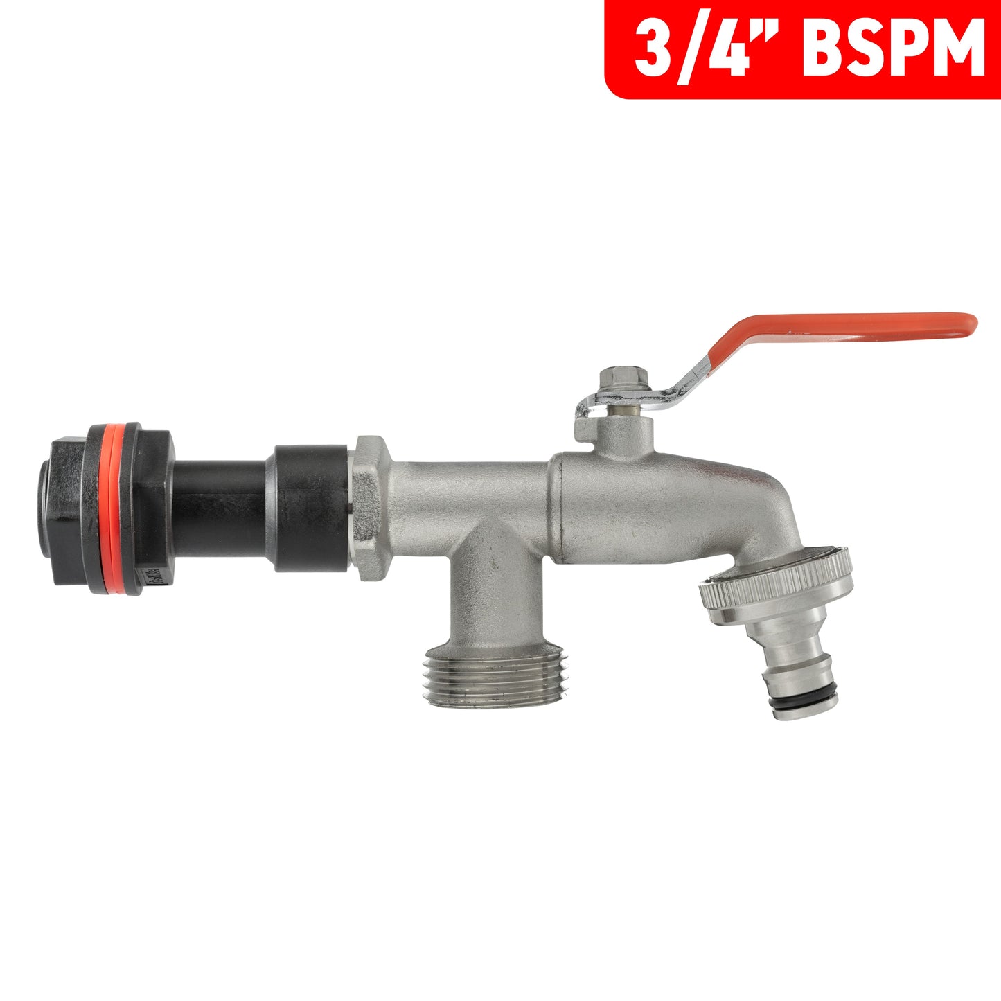 Water Butt Extension Kit 3/4in with Double Tap Hose Pipe Fitting Water Connector