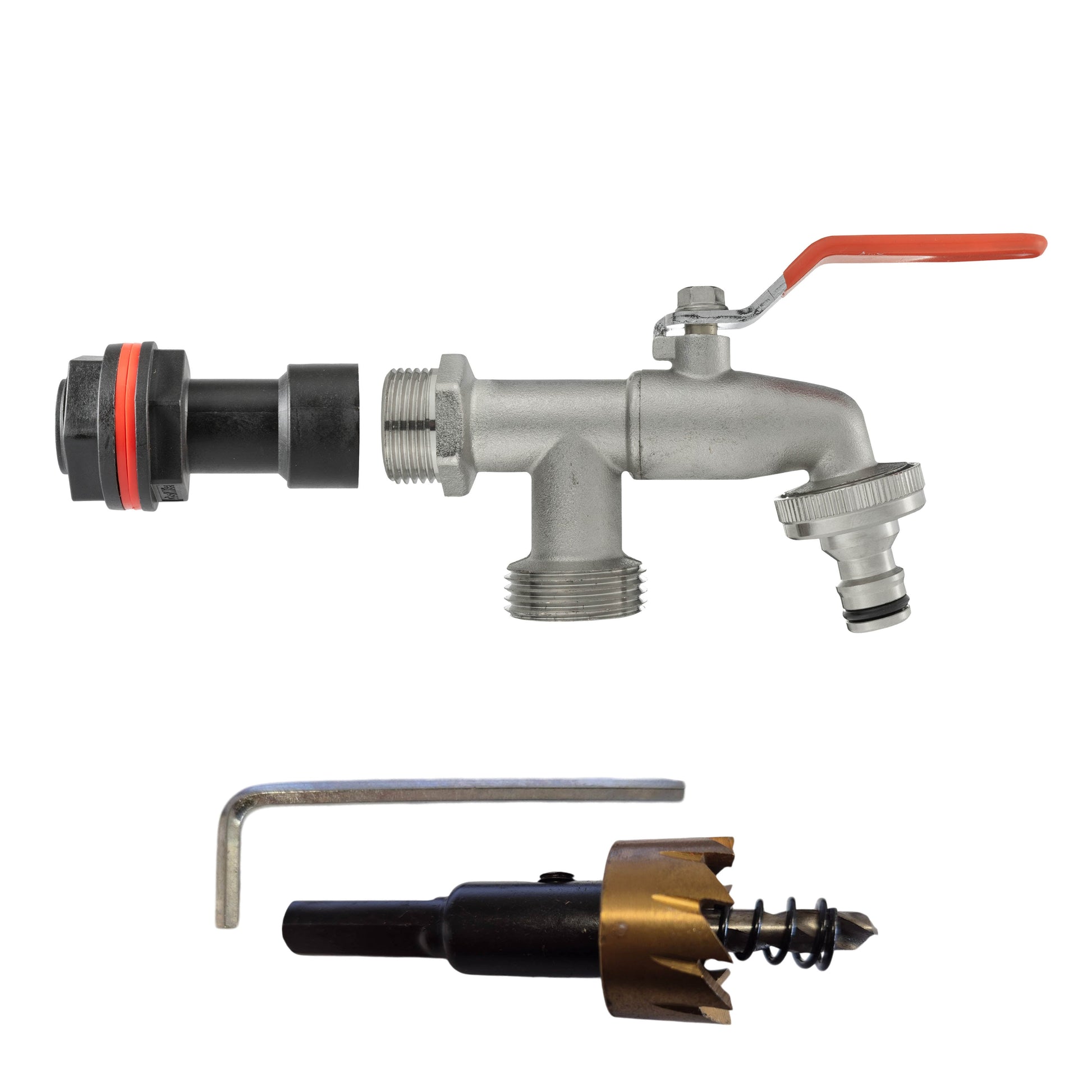 AP Supplies Water Butt Extension Kit 3/4" with Double Tap and Drill Bit