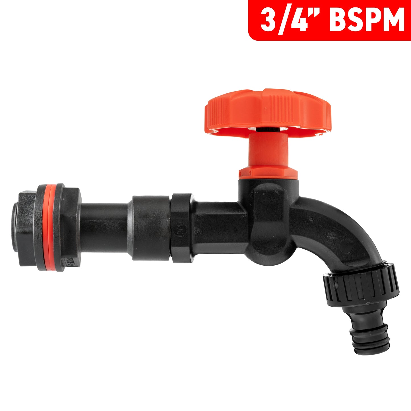 Water Butt Extension Kit 3/4in with Black Dial Tap Hose Pipe Fitting Tap Adapter