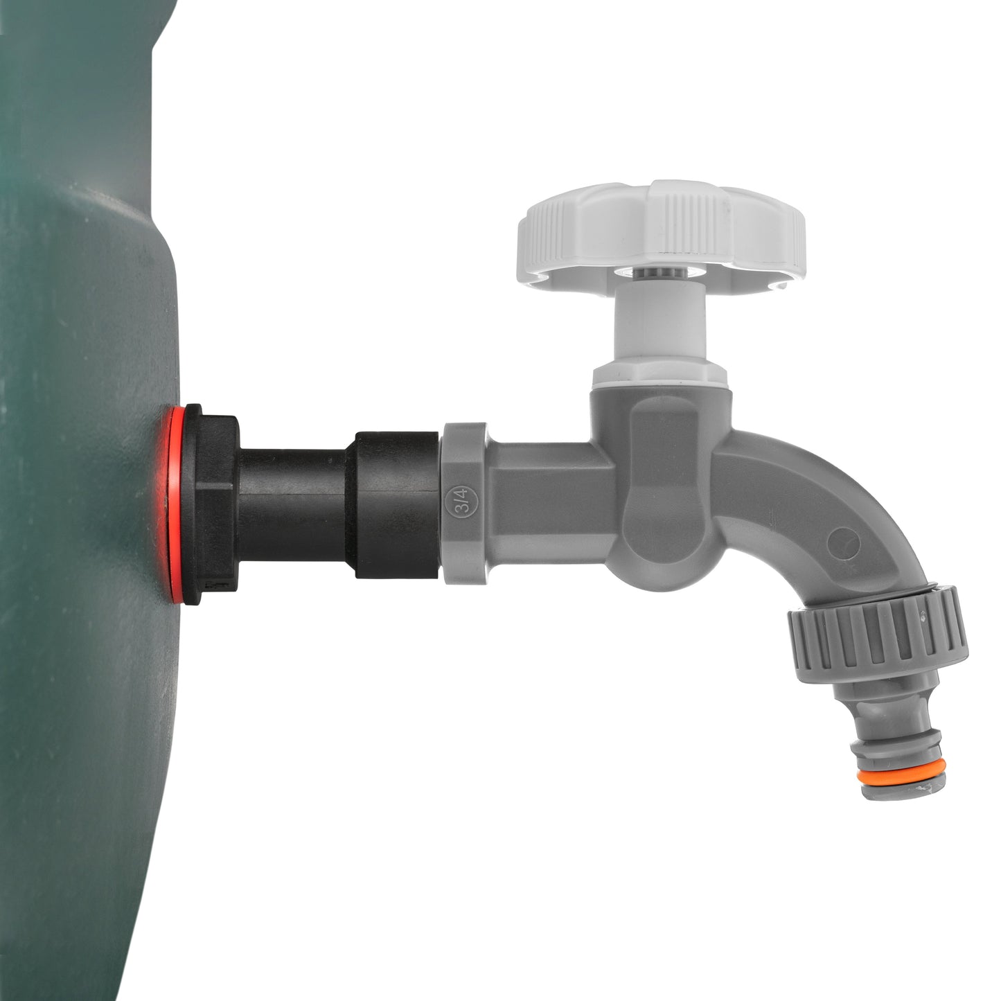 Water Butt Extension Kit 3/4in with Grey Dial Tap Hose Connector Set Tap Adapter