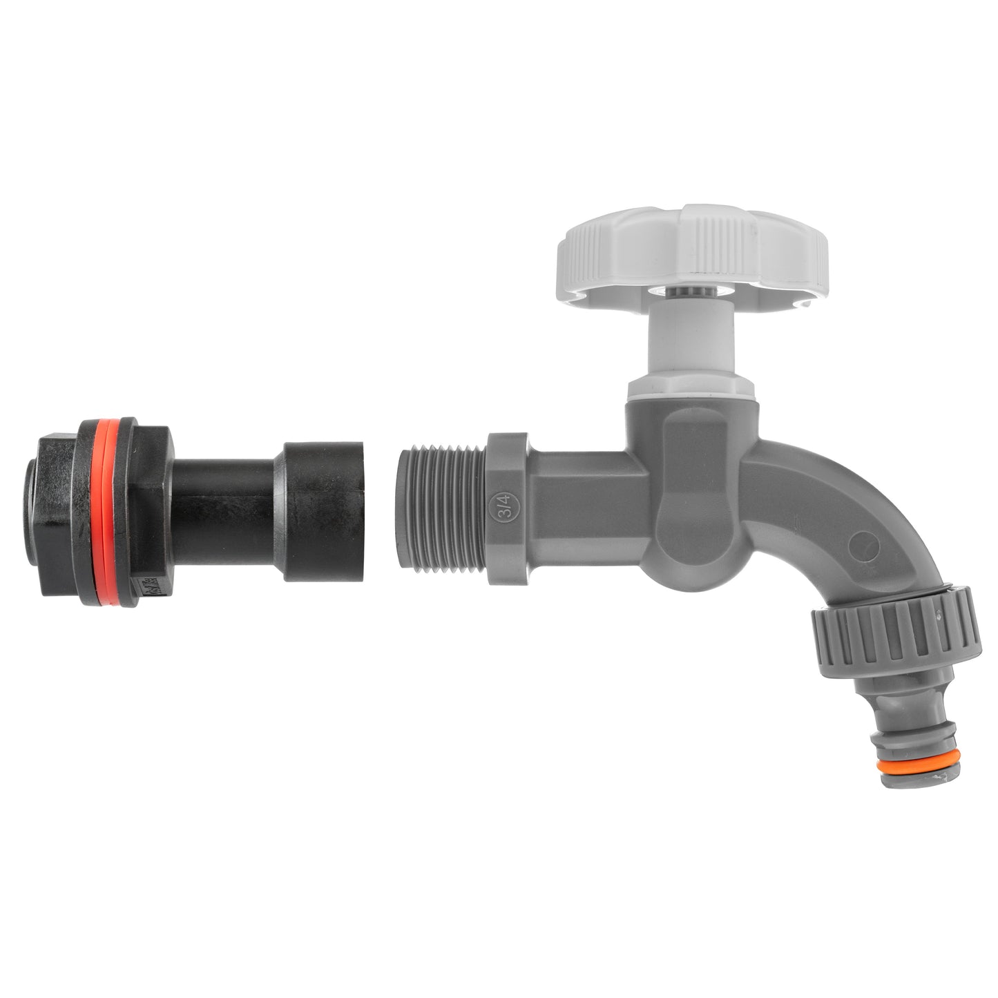 AP Supplies Water Butt Extension Kit 3/4" with Grey Dial Tap and Drill Bit