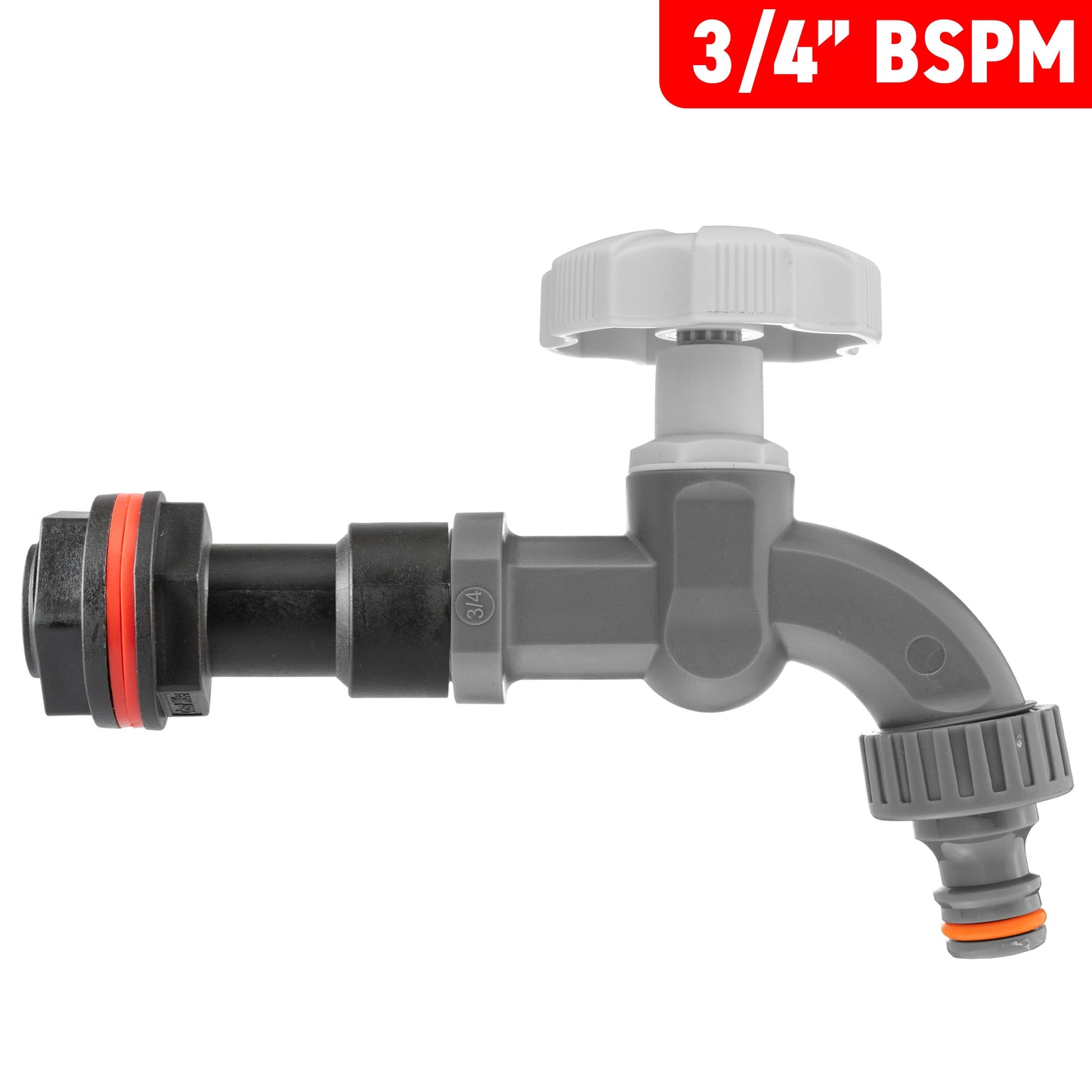 Water Butt Extension Kit 3/4in with Grey Dial Tap Hose Connector Set Tap Adapter