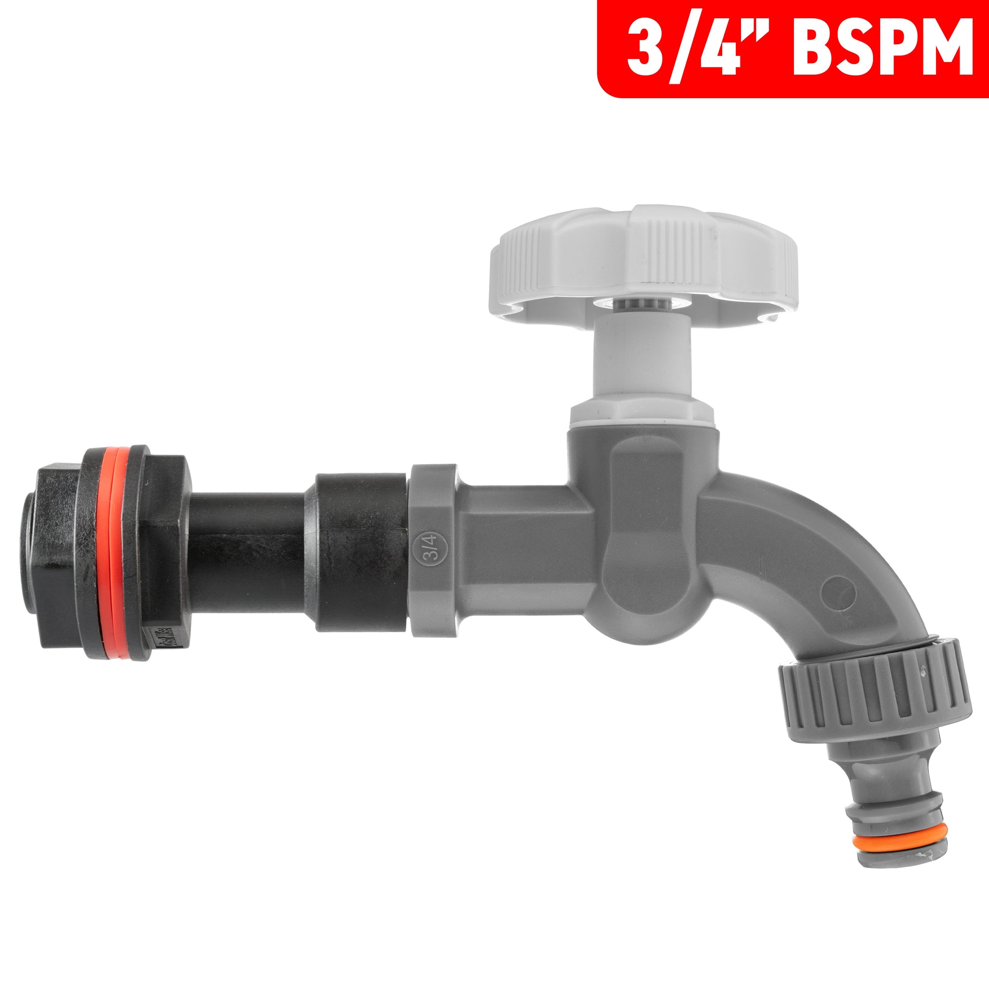 AP Supplies Water Butt Extension Kit 3/4" with Grey Dial Tap and Drill Bit