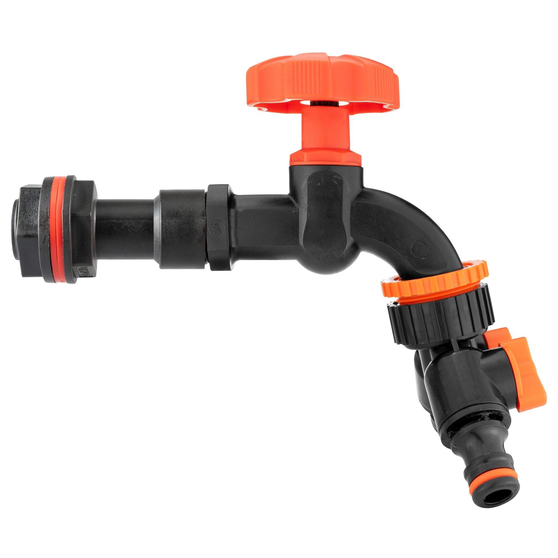 AP Supplies Water Butt Extension Kit 3/4" with Black Dial Tap + Two-Way Splitter and Drill Bit