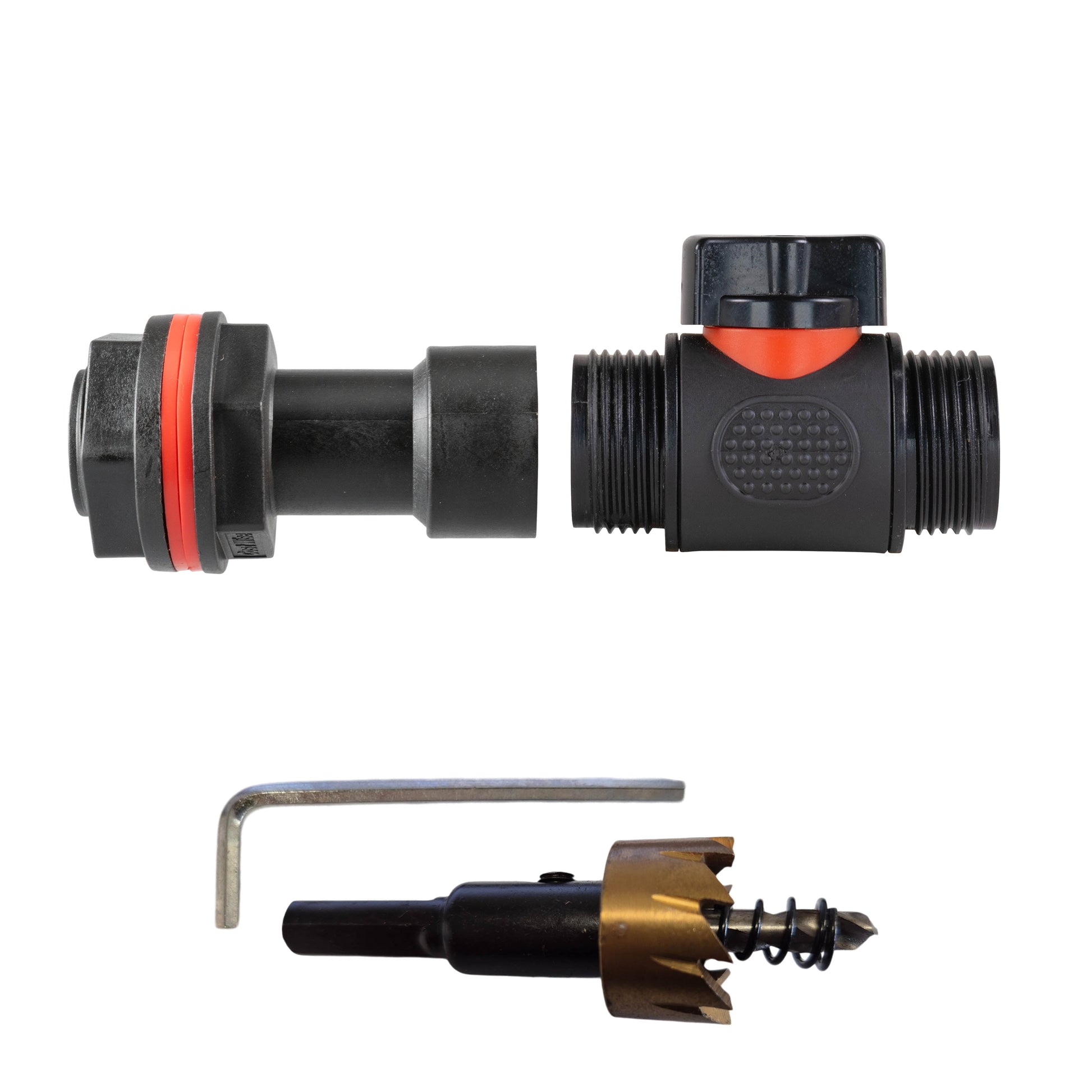 AP Supplies Water Butt Extension Kit 3/4" with 3/4" BSP In-Line Valve and Drill Bit