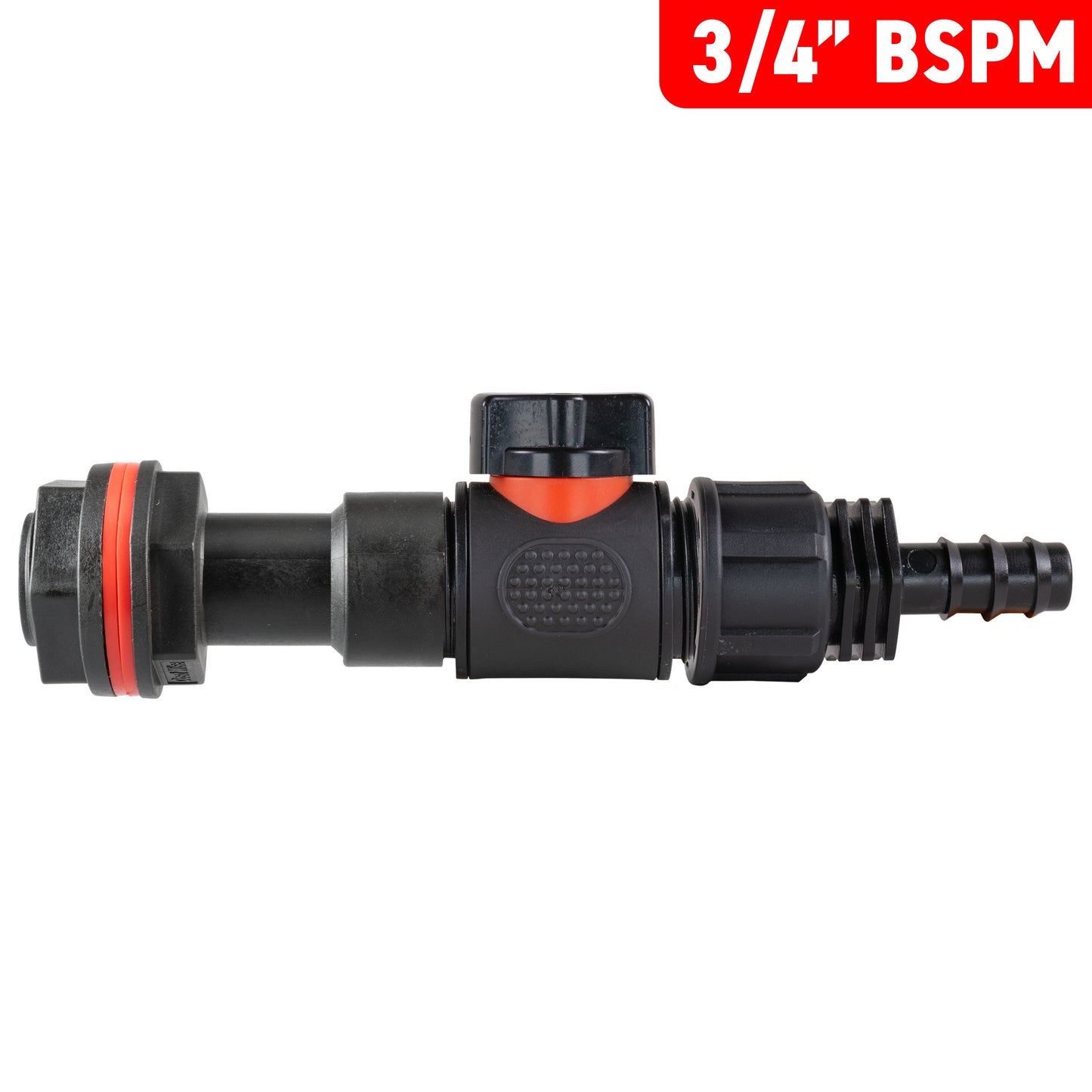 Water Butt Extension Kit 3/4in with In-Line Valve + 16mm Barb Hose Connector Set