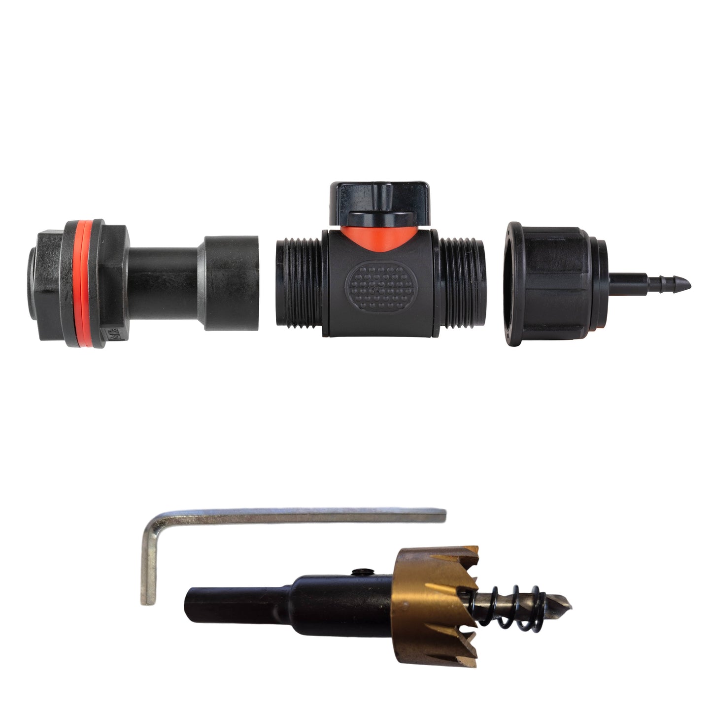 AP Supplies Water Butt Extension Kit 3/4" with In-Line Valve + 4mm Micro Barb and Drill Bit