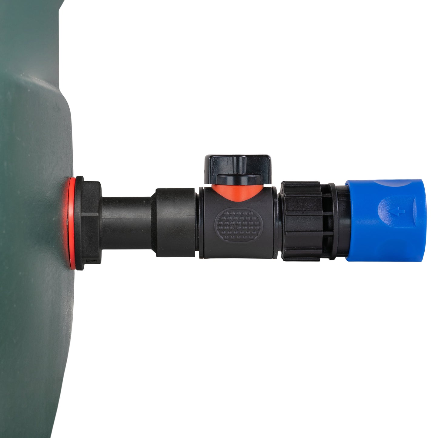 Water Butt Extension Kit 3/4in with In-Line Valve + Female Quick Connector Blue
