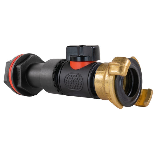 Water Butt Extension Kit 3/4in with In-Line Valve + Geka for Brass Water Fitting