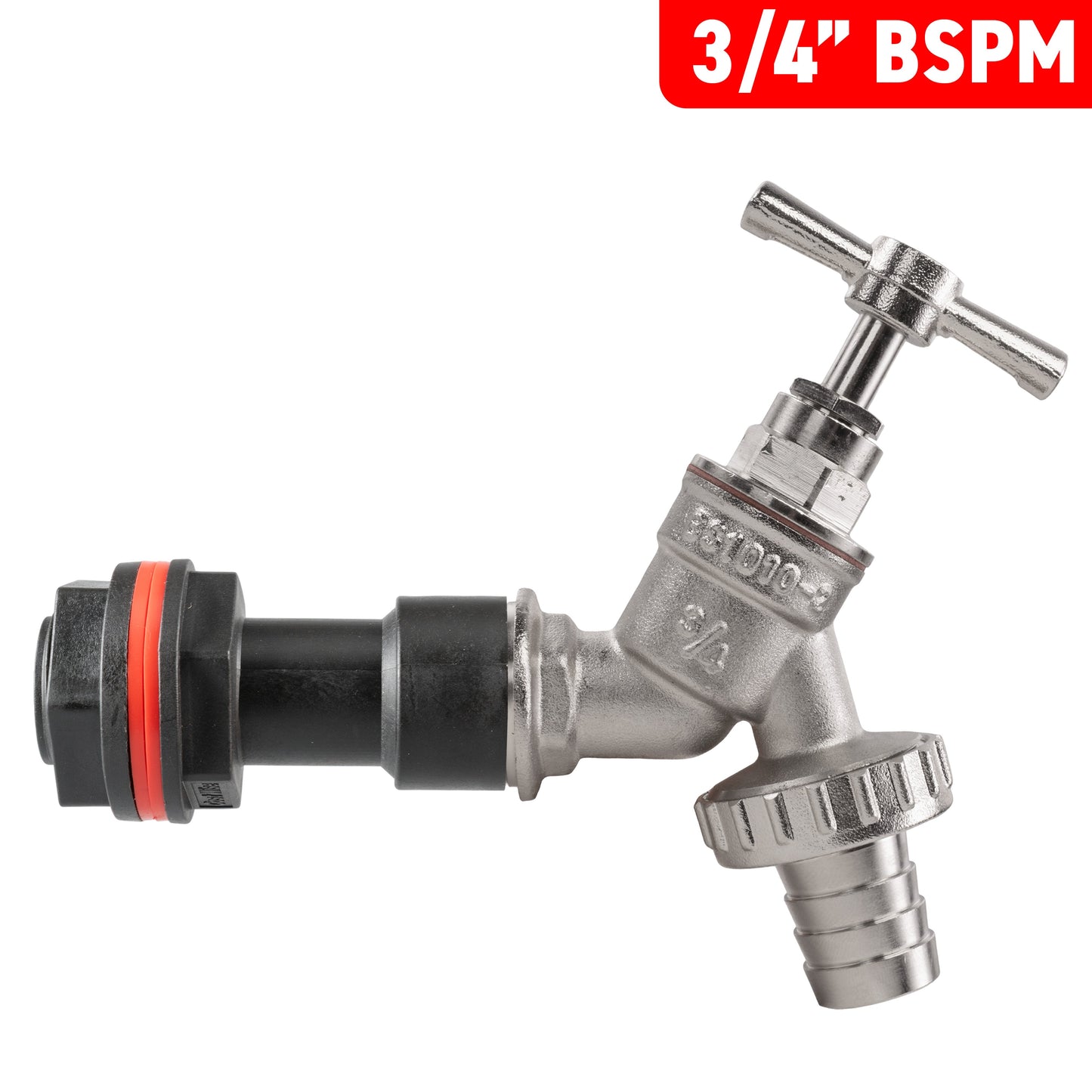 AP Supplies Water Butt Extension Kit 3/4" with Nickel Plated Barbed Tap and Drill Bit