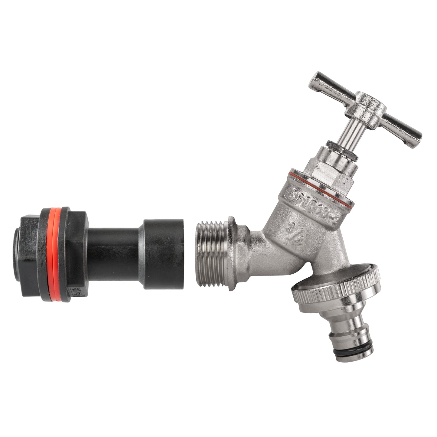 AP Supplies Water Butt Extension Kit 3/4" with Nickel Plated Quick Connect Tap and Drill Bit
