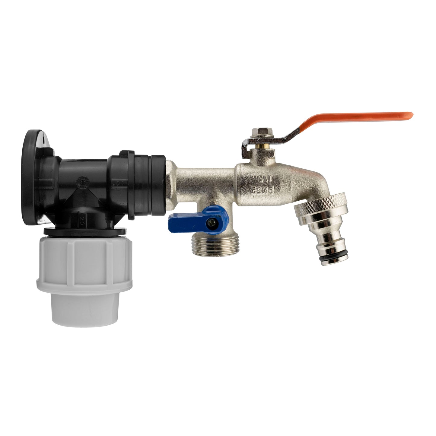 Wall Flange Kit 20mm MDPE - Double Lever Tap 1/2in Hose Pipe Fitting Tap Adapter