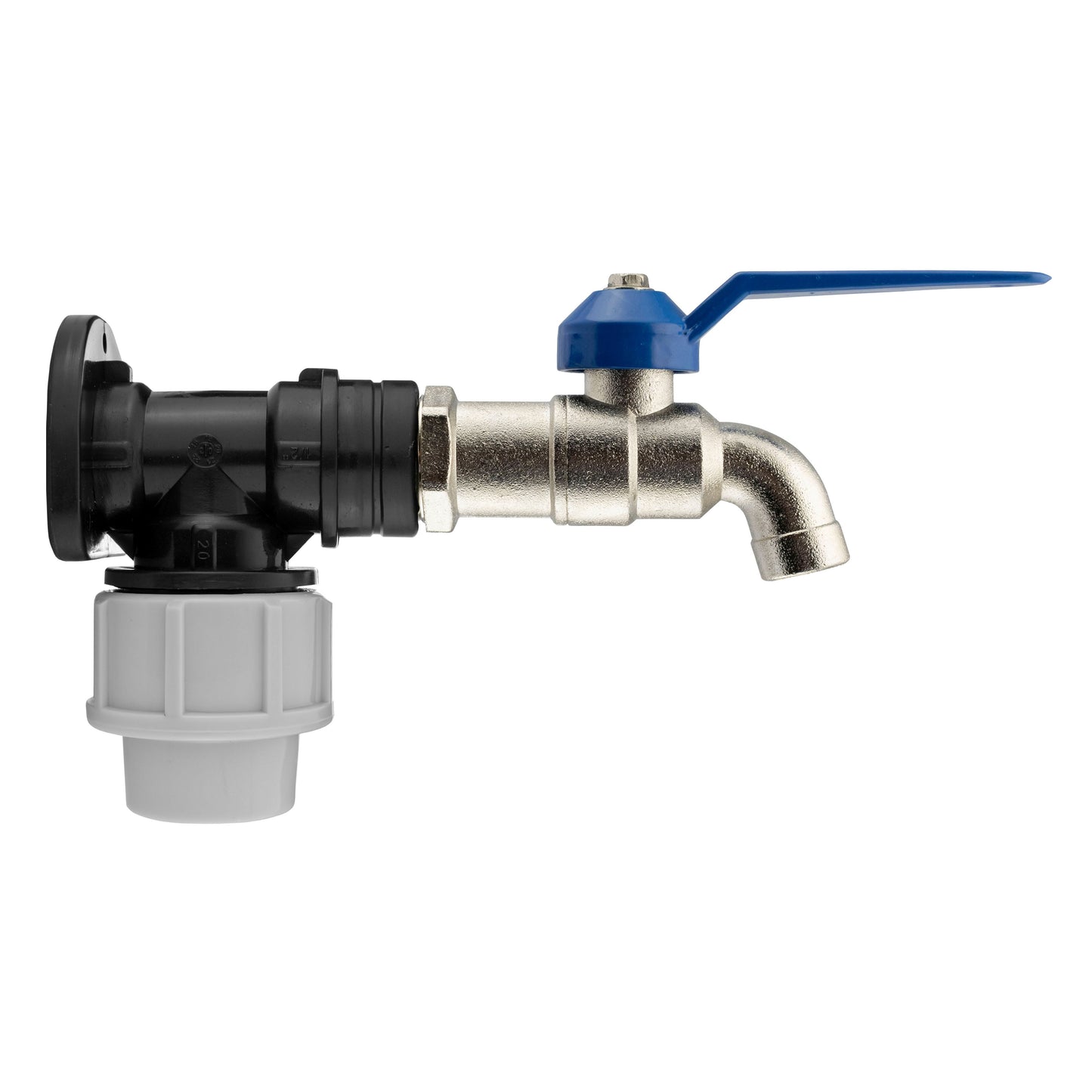 Wall Flange Kit 20mm MDPE - Simple Lever Tap 1/2in Hose Pipe Fitting Tap Adapter