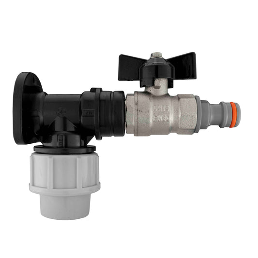 Wall Flange Kit 20mm MDPE - Bib Valve with Snap On Male for Brass Water Fitting