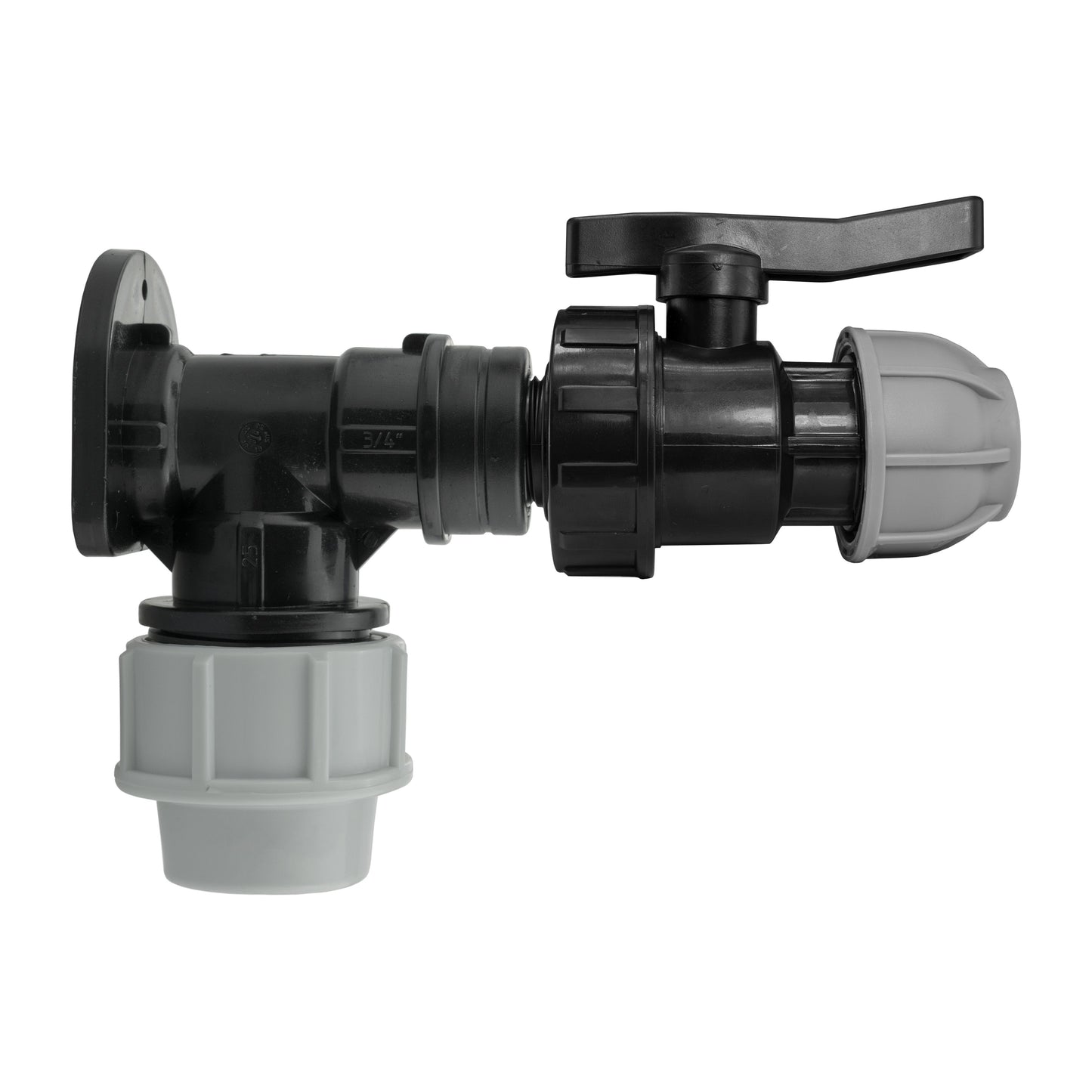 Wall Flange Kit 25mm MDPE + 25mm MDPE Valve BSP Thread Fitting Hose Pipe Fitting