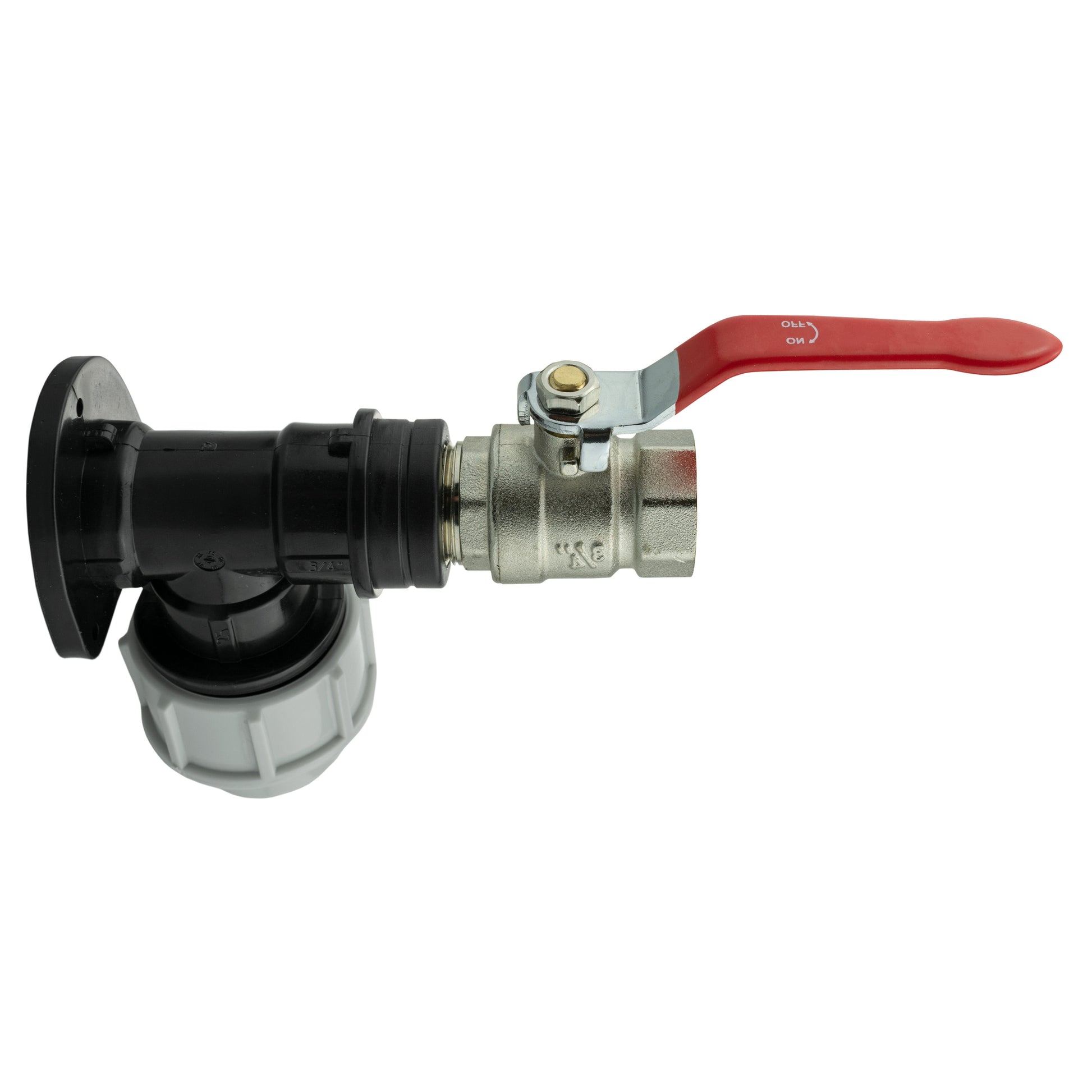 AP Supplies Wall Flange Kit 32mm MDPE + Lever Valve ¾” BSP