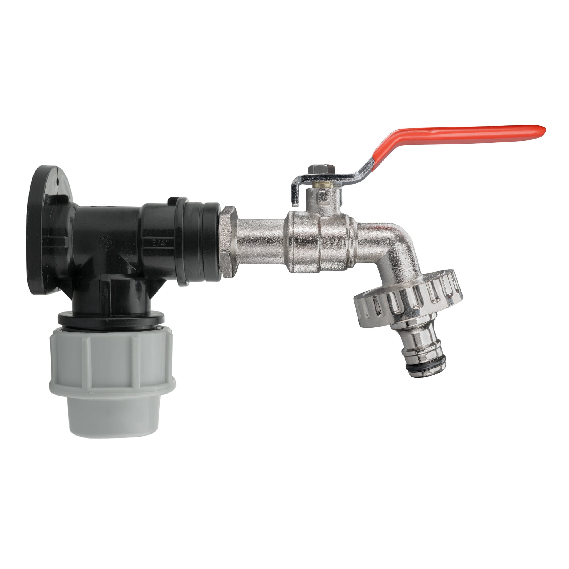 AP Supplies Wall Flange Kit 32mm MDPE + Quick Connect Lever Tap