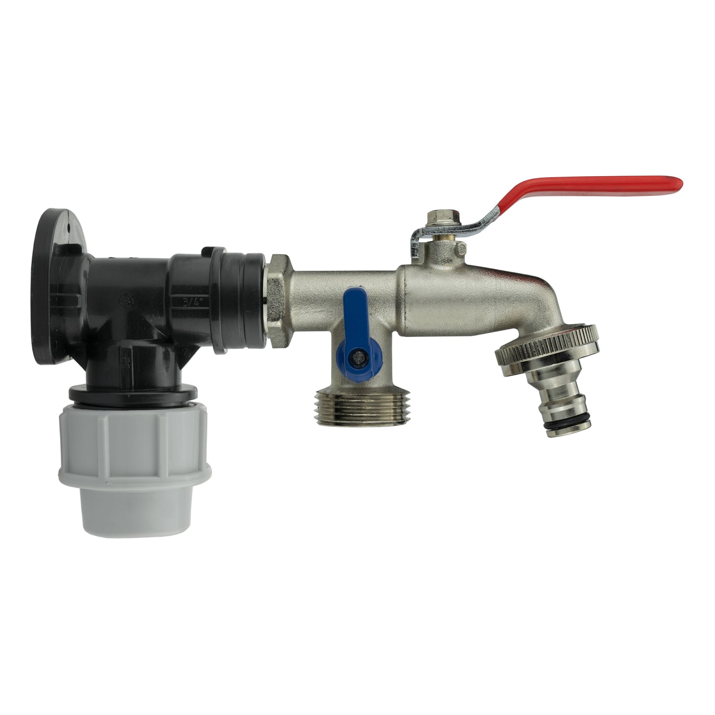 AP Supplies Wall Flange Kit 32mm MDPE + Double Lever Tap ¾” BSP