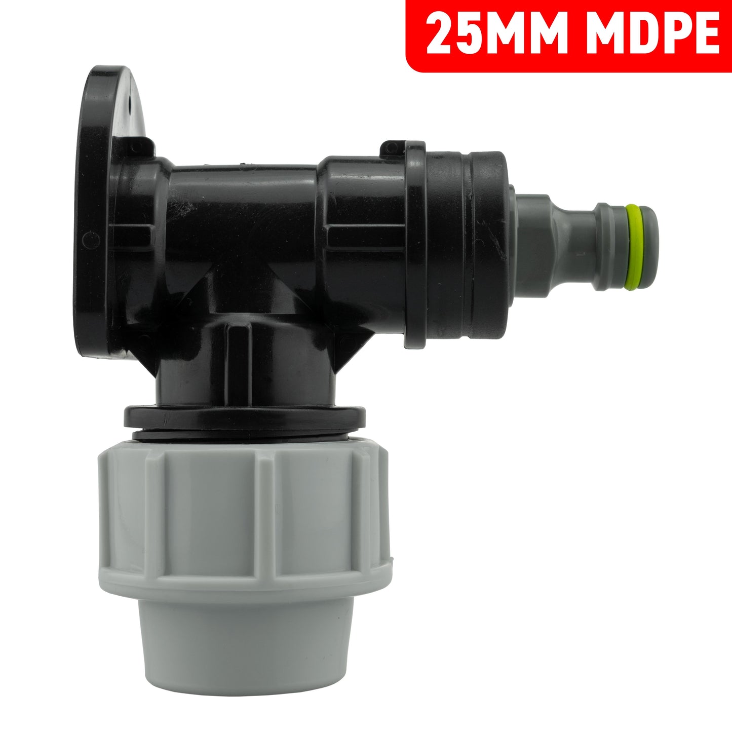 Wall Flange Kit 25mm MDPE + Quick Connector Male MDPE Pipe Connector Tap Adapter