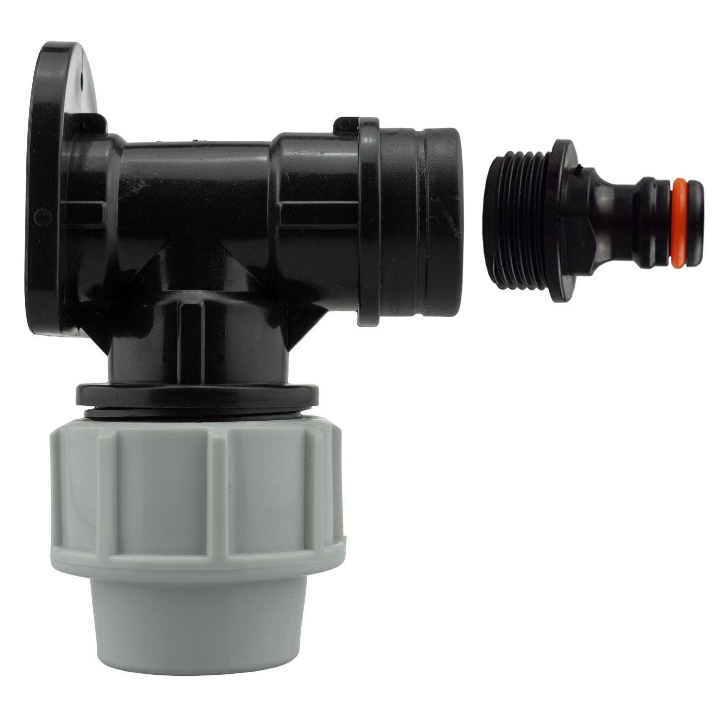 AP Supplies Wall Flange Kit 32mm MDPE + Quick Connector Male