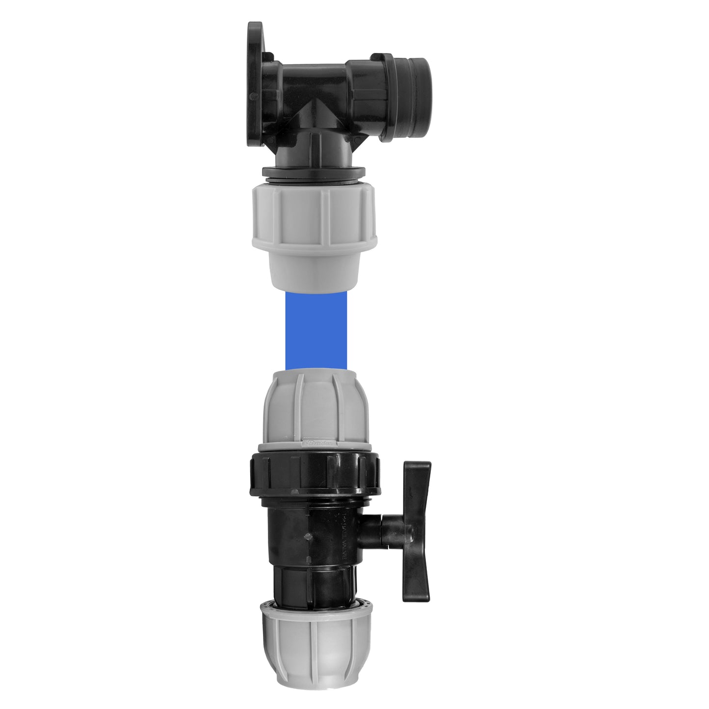 Wall Flange Kit 25mm MDPE + 25mm MDPE Valve BSP Thread Fitting Hose Pipe Fitting