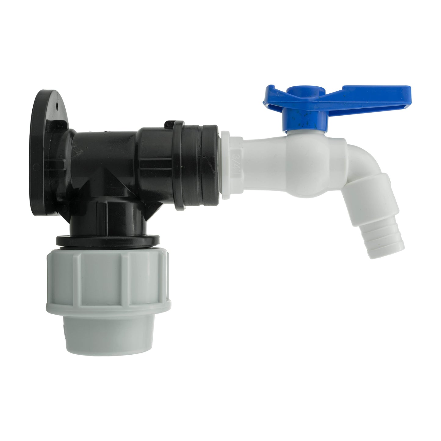 AP Supplies Wall Flange Kit 32mm MDPE + White PVC Tap