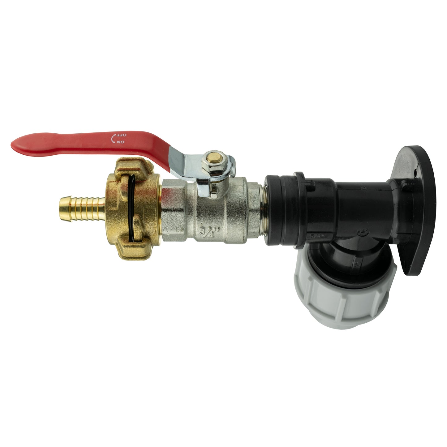 Wall Flange Kit 25mm MDPE + Lever Valve + 13mm Barbed Geka Set Hose Pipe Fitting
