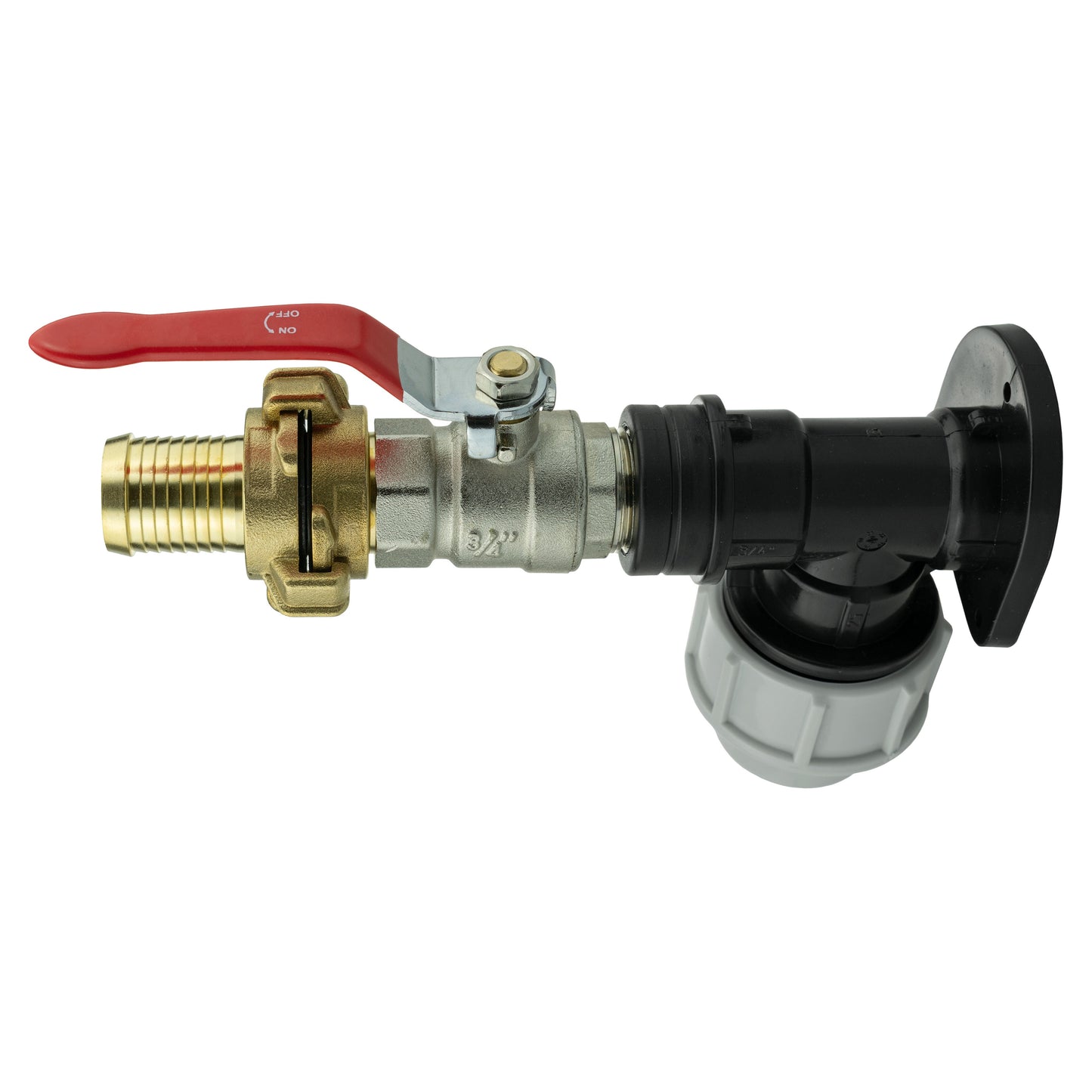 Wall Flange Kit 25mm MDPE + Lever Valve + 25mm Barbed Geka Set Hose Pipe Fitting