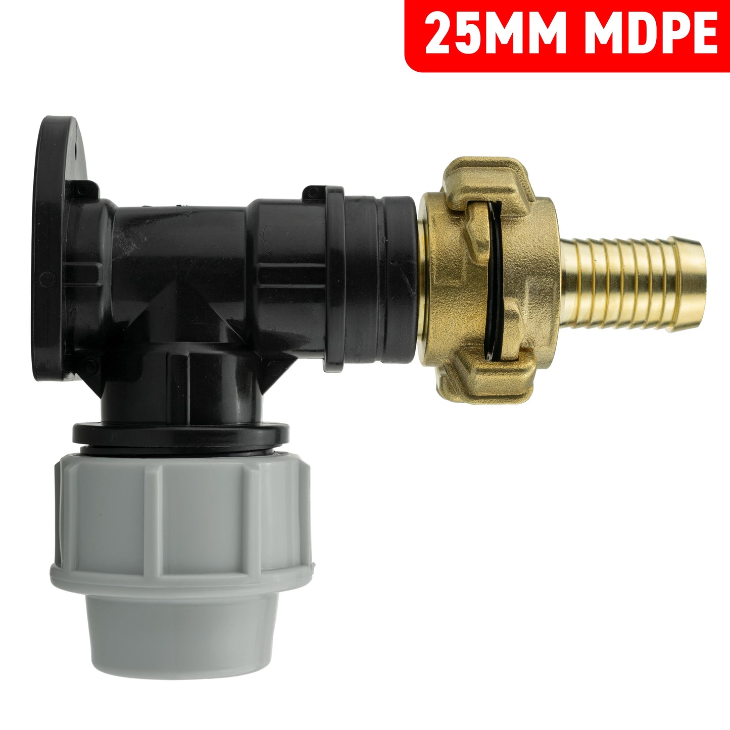 Wall Flange Kit 25mm MDPE + 19mm Barbed Geka Set Hose Pipe Fitting Claw Coupling
