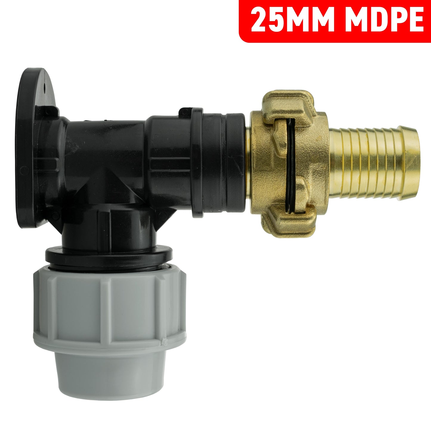 Wall Flange Kit 25mm MDPE + 25mm Barbed Geka Set Hose Pipe Fitting Claw Coupling