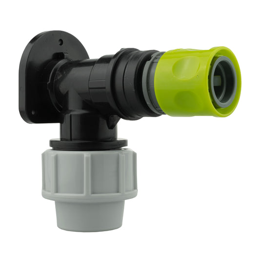 Wall Flange Kit 25mm MDPE + Female Quick Connector for Drip Irrigation Fitting