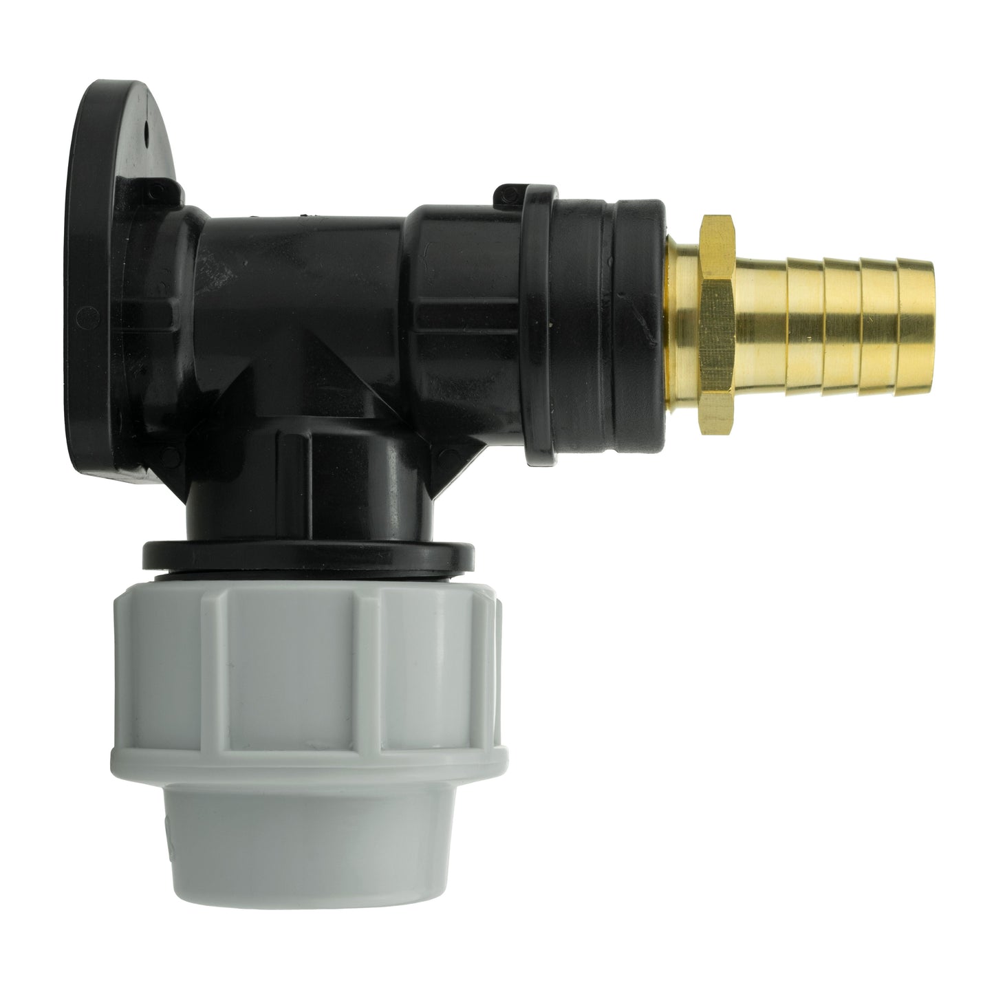 Wall Flange Kit 25mm MDPE + 19mm Brass Barb BSP Thread Fitting Hose Pipe Fitting